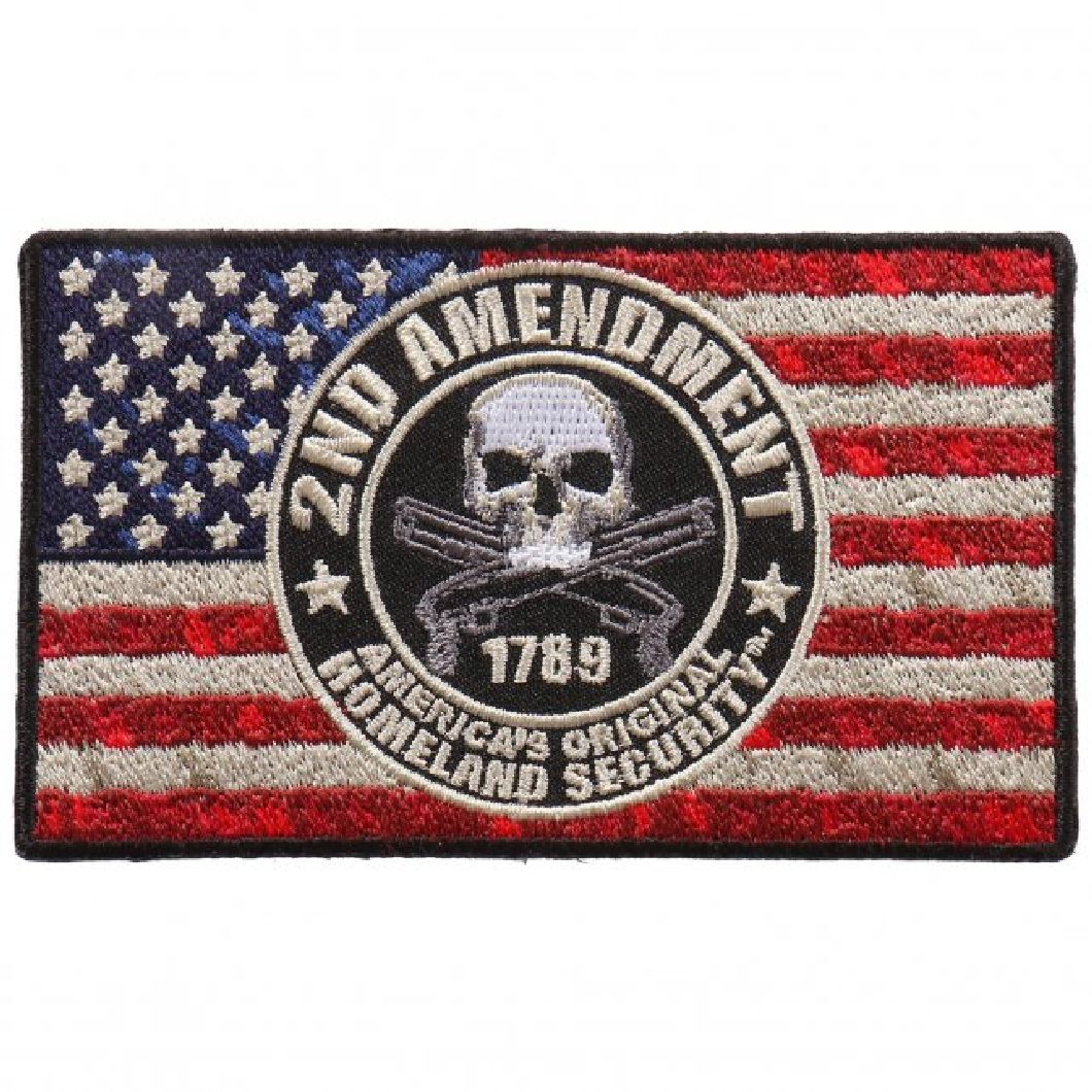 Distressed American USA Flag 2nd Amendment 4 INCH Iron on PATCH BY MILTACUSA