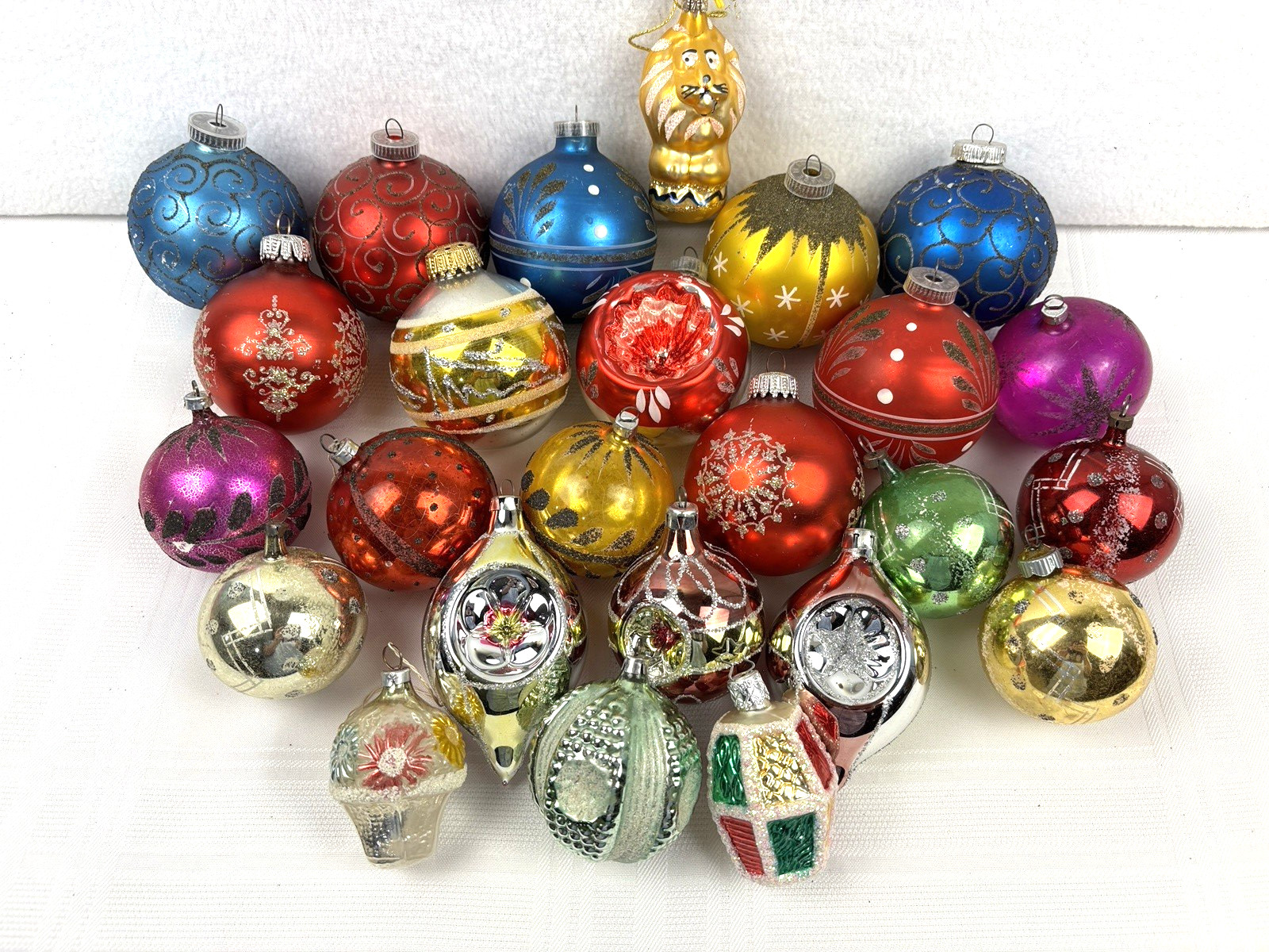 Vtg Mercury Glass Indent Christmas Ornaments Austria Germany W Germany Czech 25