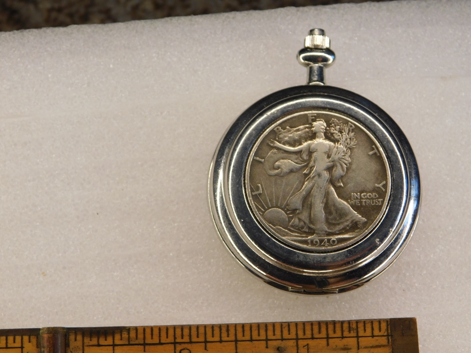Vintage James Michael w/Silver 1940 U.S. Half Dollar Pocketwatch