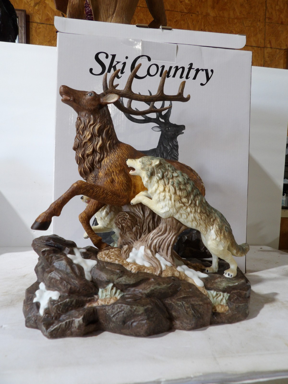 Ski Country Elk & Wolves Decanter