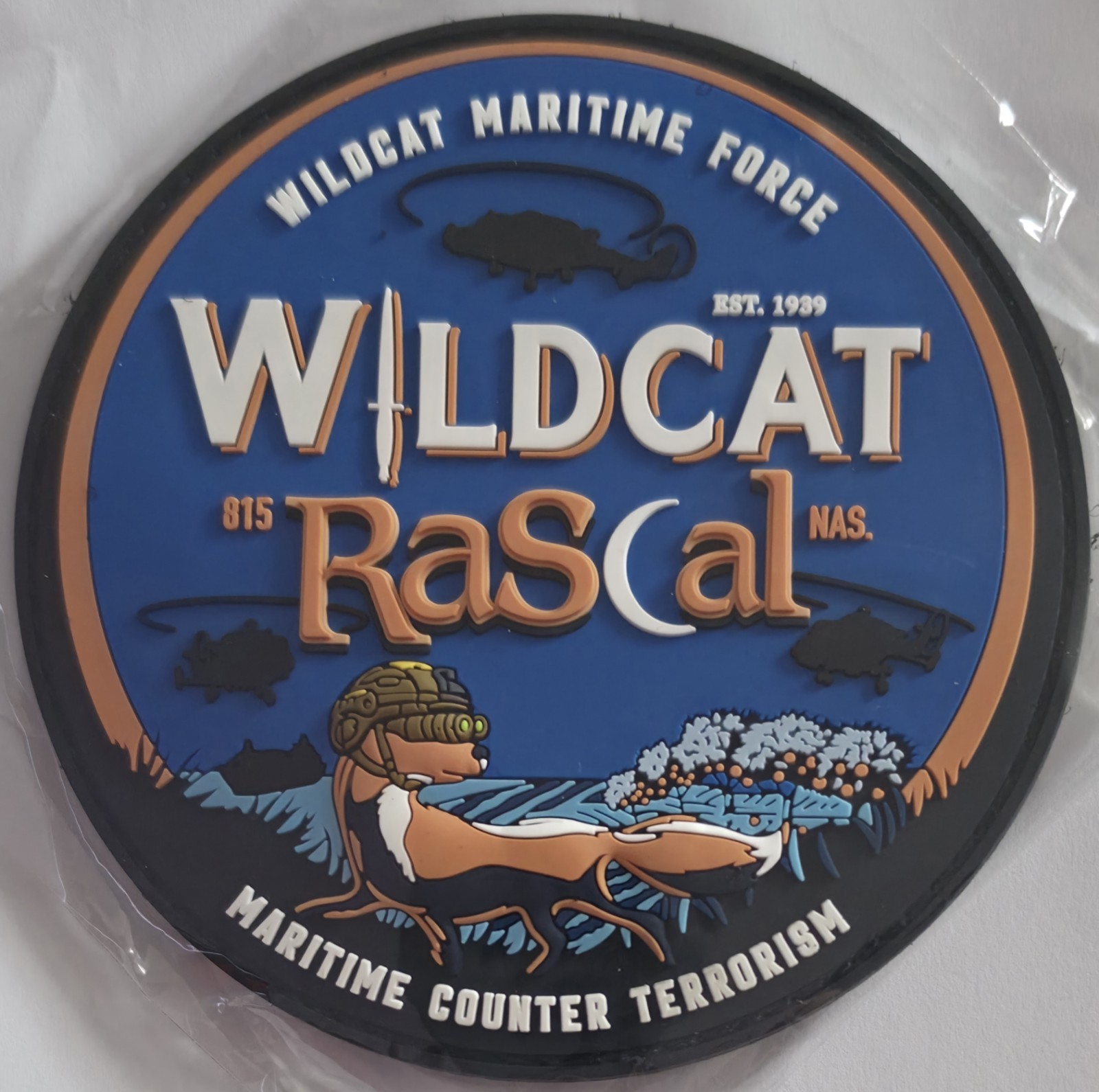 815 NAS Rascal Wildcat Helicopter Maritime Force Counter Terrorism 3D PVC Patch