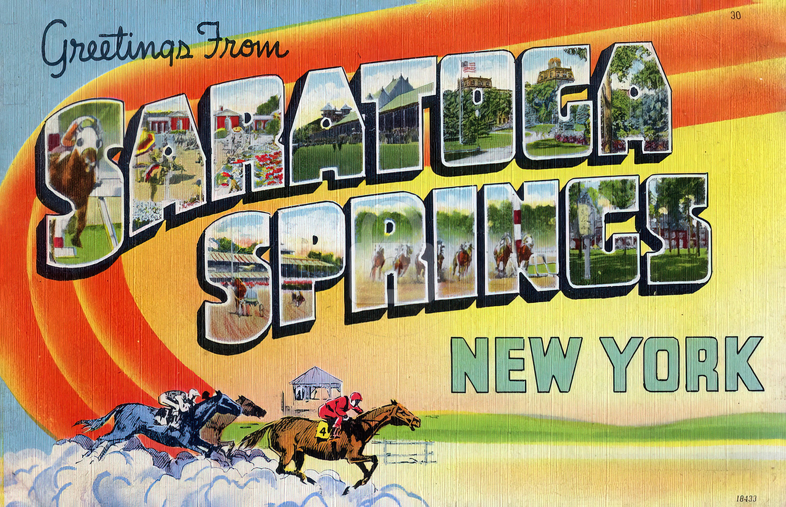 Large Letter Greetings from Saratoga Springs, New York NY Postcard Copy Large Letter Greetings from Saratoga Springs, New York NY Postcard Copy