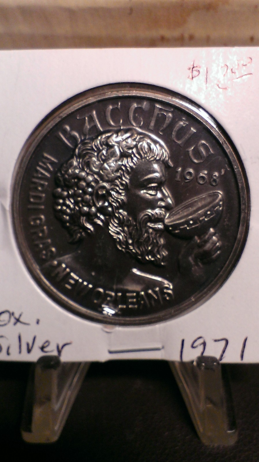 1971 Bacchus Oxidized Silver Doubloon