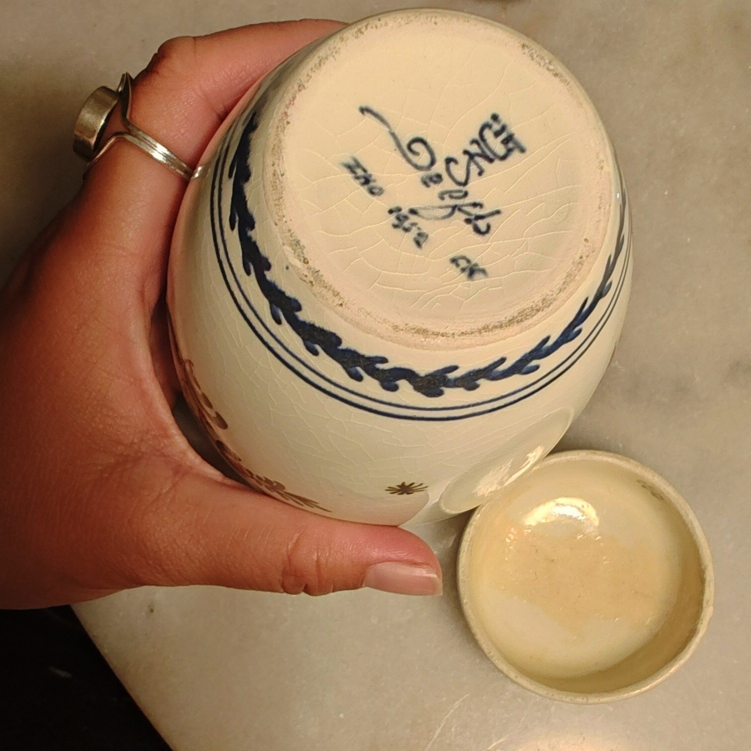 Delft De Porceleyne Fles Royal Delft Hand-Painted Floral Ginger Jar 5.25\