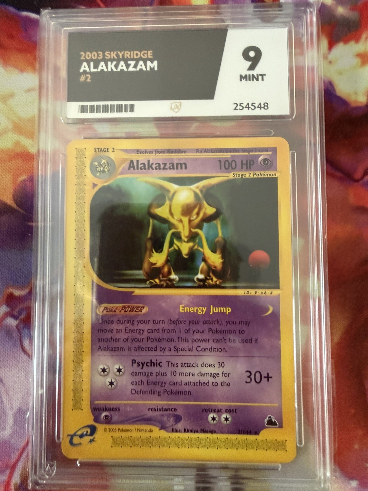 ACE 9 2003 Pokémon Skyridge #2 Alakazam Non Holo Rare WOTC Mint
