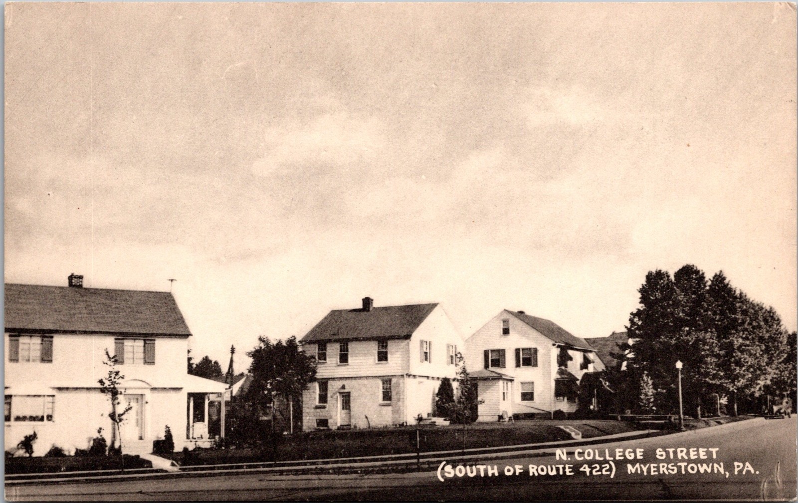 N. College Street, (South of 422) Myerstown Pa. Postcard