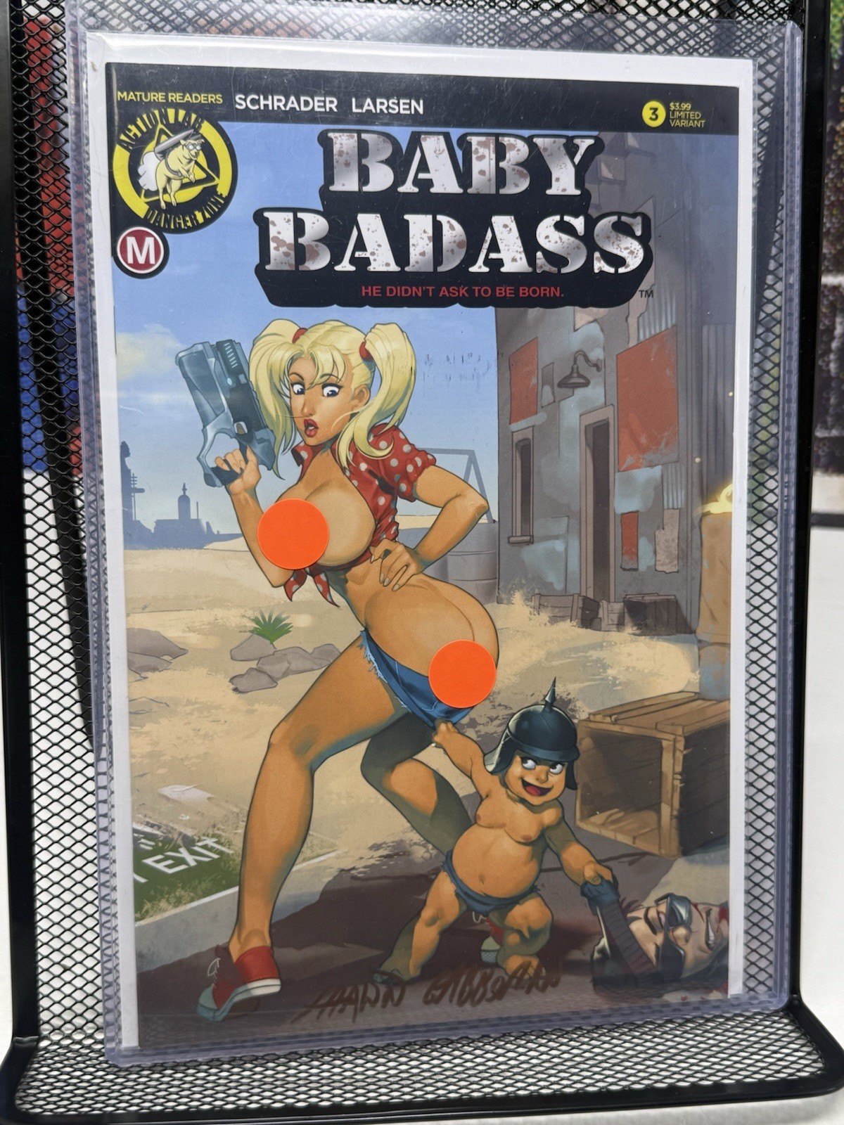 Baby Badass #3 Comic CVR B Pires Limited Variant First Printing 2018 Signed COA