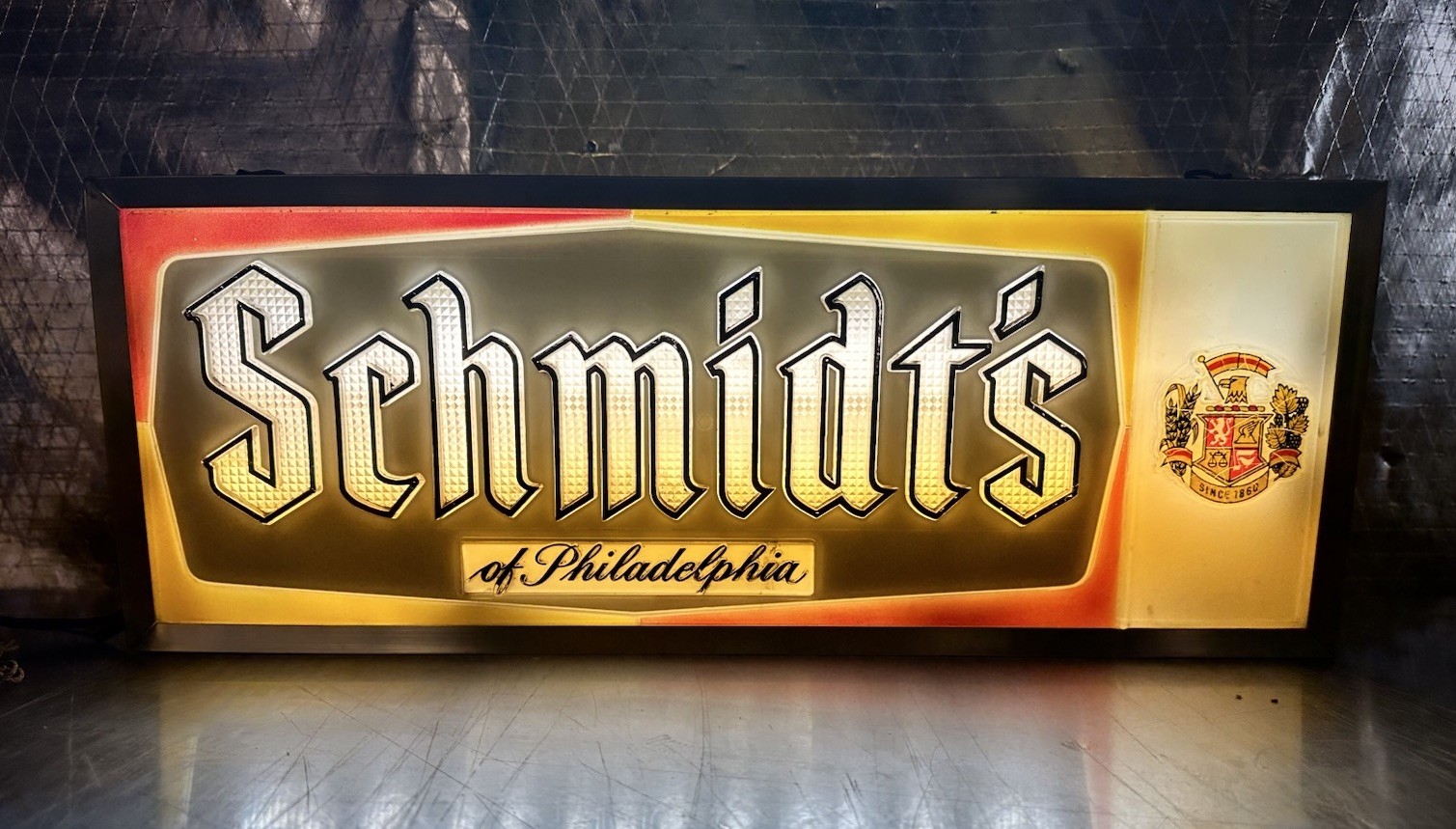 Vintage Schmidt’s Of Philadelphia Beer 2-Sided You Are Always Welcome Here Sign