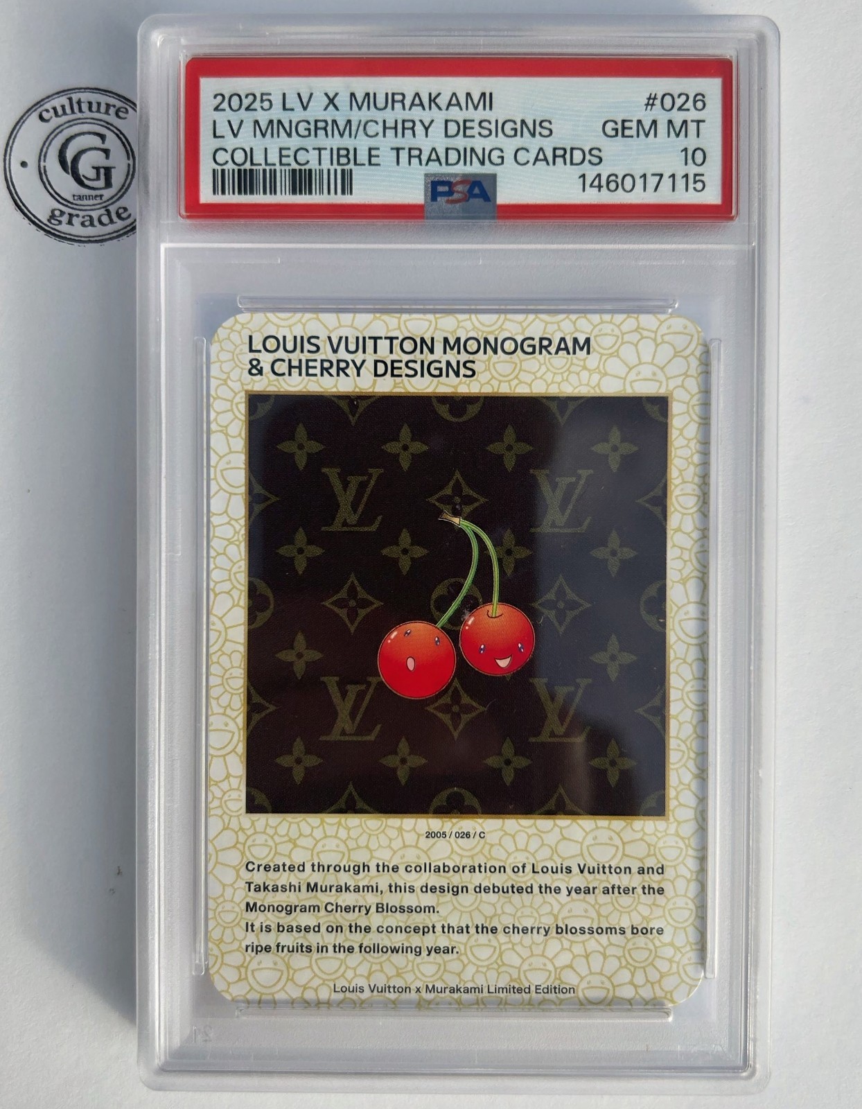 psa 10 | 2025 louis vuitton x murakami mngrm/cherry design trading card #026 🍒