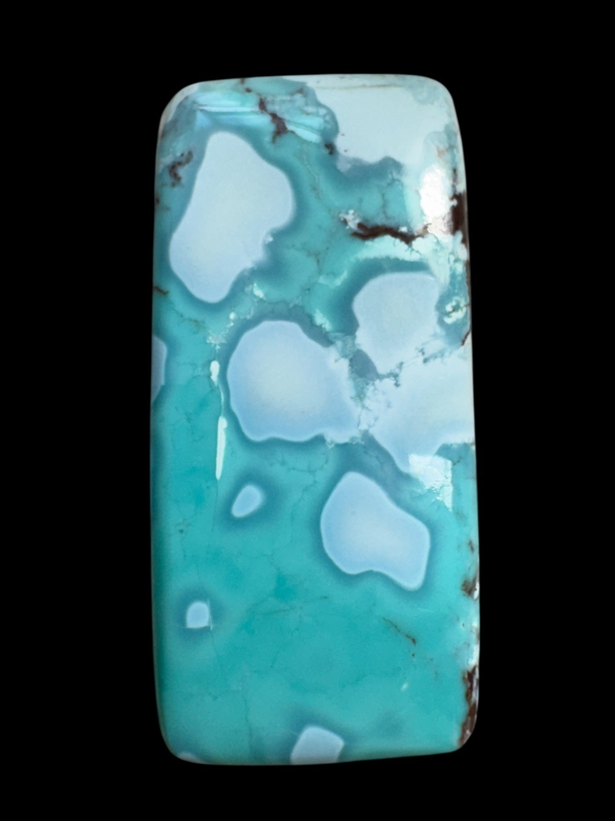 High grade authentic Gobi glacier blue backed, rectangle 