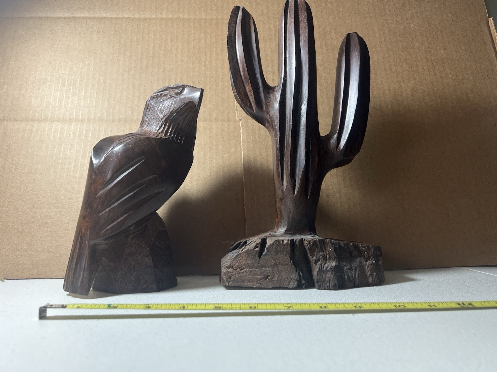 Unique Carved Eagle and Cactus. Native American Style.  .