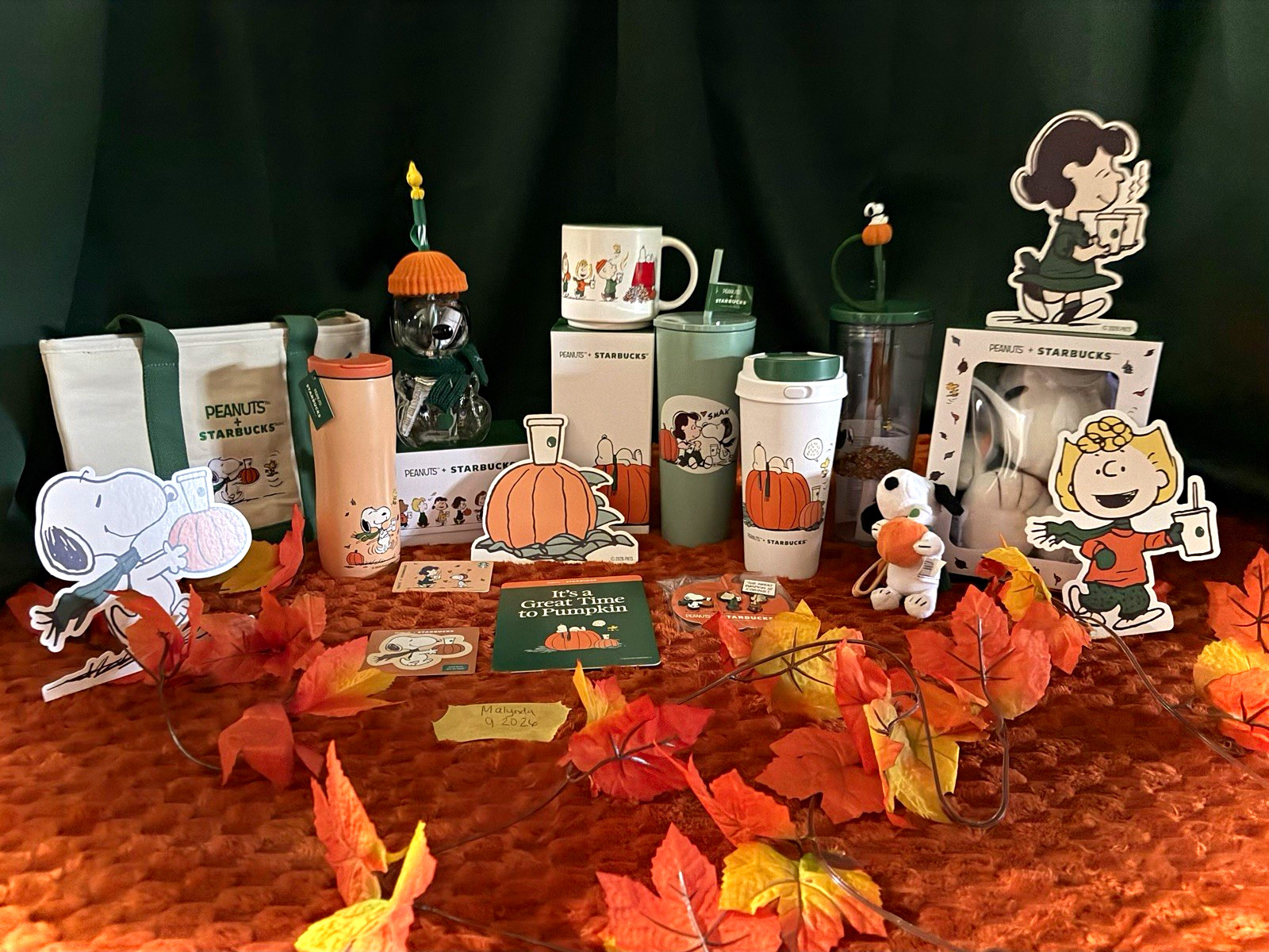 Starbucks Snoopy collab complete with rare pop up signage. 