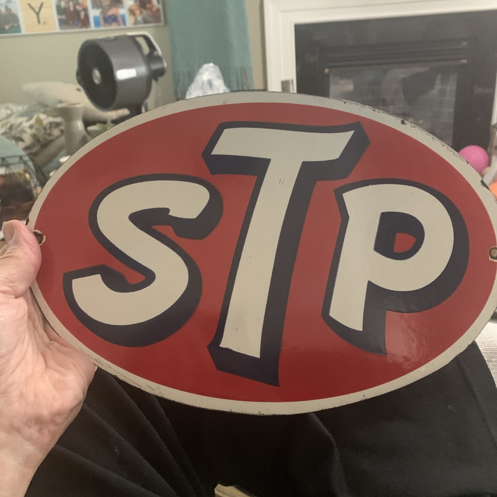 Vintage STP Porcelain Sign - Gas Pump Automotive Sign NICE