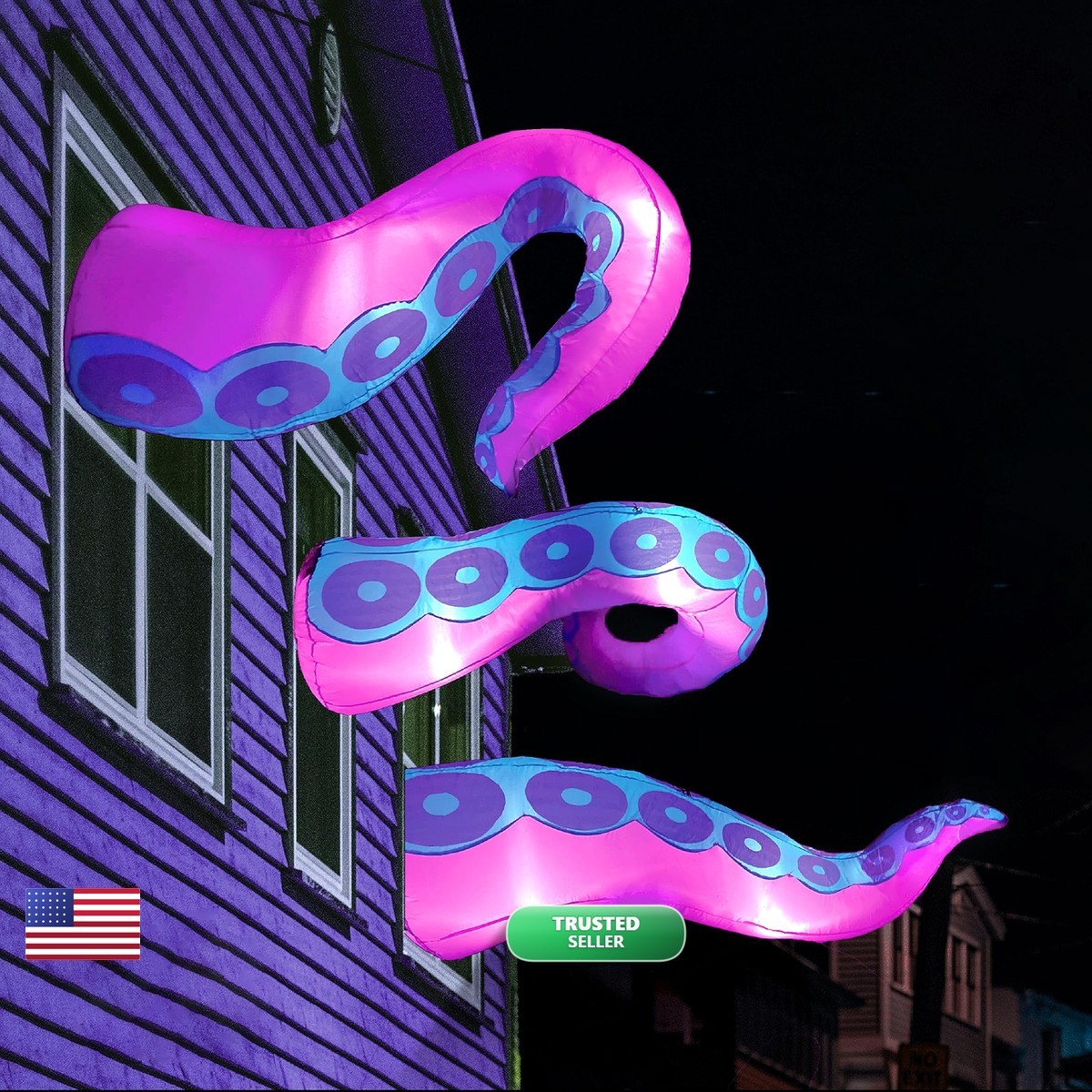 Joiedomi 3 Pcs Halloween Octopus Tentacle Inflatables with Build-in LEDs