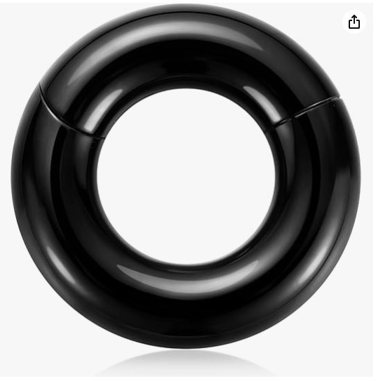 1 - 0g 1/2 Snap Fit Black Seamless Segment Light Weight Prince Albert Easy n Out 1 - 0g 1/2 Snap Fit Black Seamless Segment Light Weight Prince Albert Easy n Out
