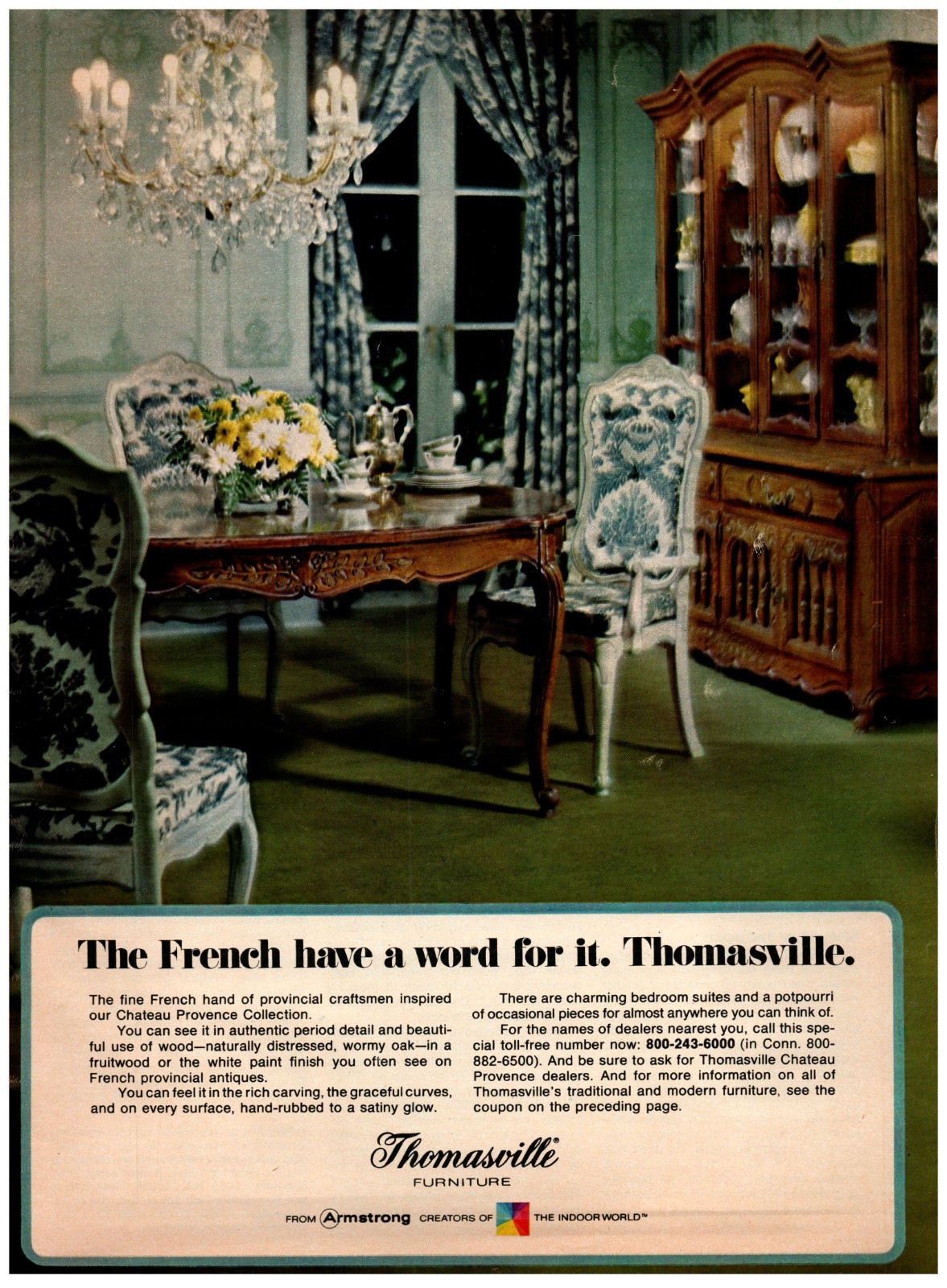 1972 PRINT AD The French Have A Word For It Thomasville Chateau Provence 70's Ad