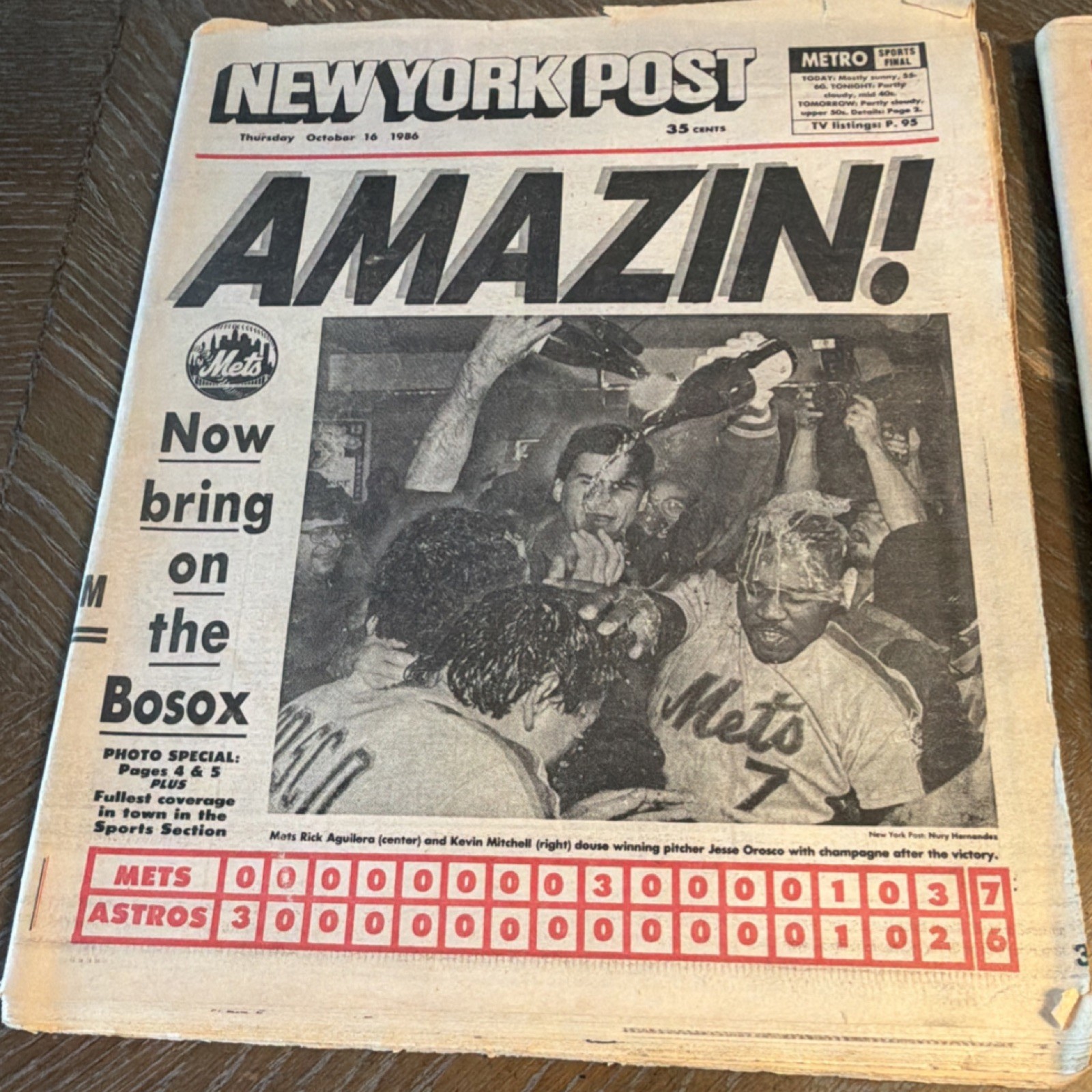 1986 New York Mets Newspapers - New York Post, Daily News, Newsday 1986 New York Mets Newspapers - New York Post, Daily News, Newsday