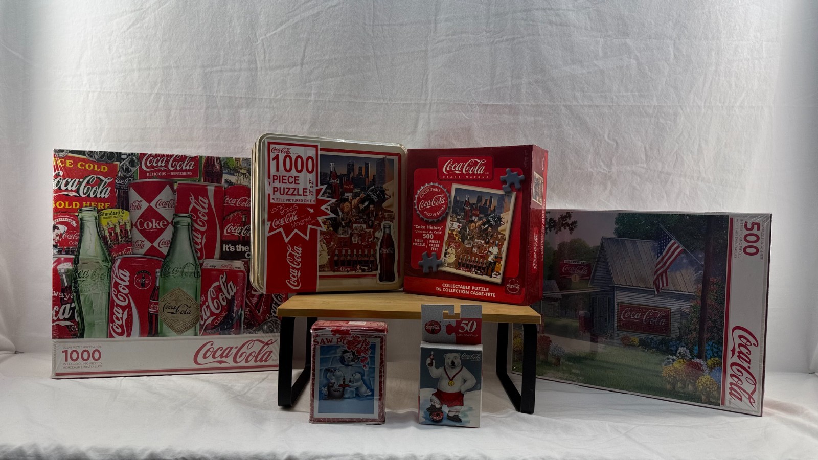 Vintage Coca-Cola Collectible Jigsaw Puzzle Lot - Set of 6 (Factory Sealed) Vintage Coca-Cola Collectible Jigsaw Puzzle Lot - Set of 6 (Factory Sealed)