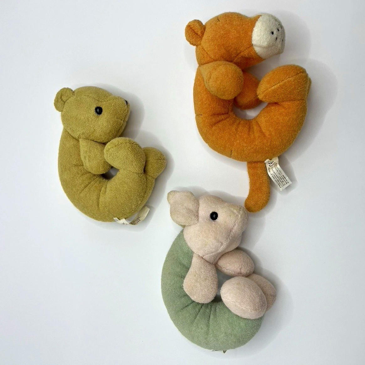 Vintage Baby Terry Cloth Classic Pooh Lot Of 3 Teether Piglet Tigger Gund Plush