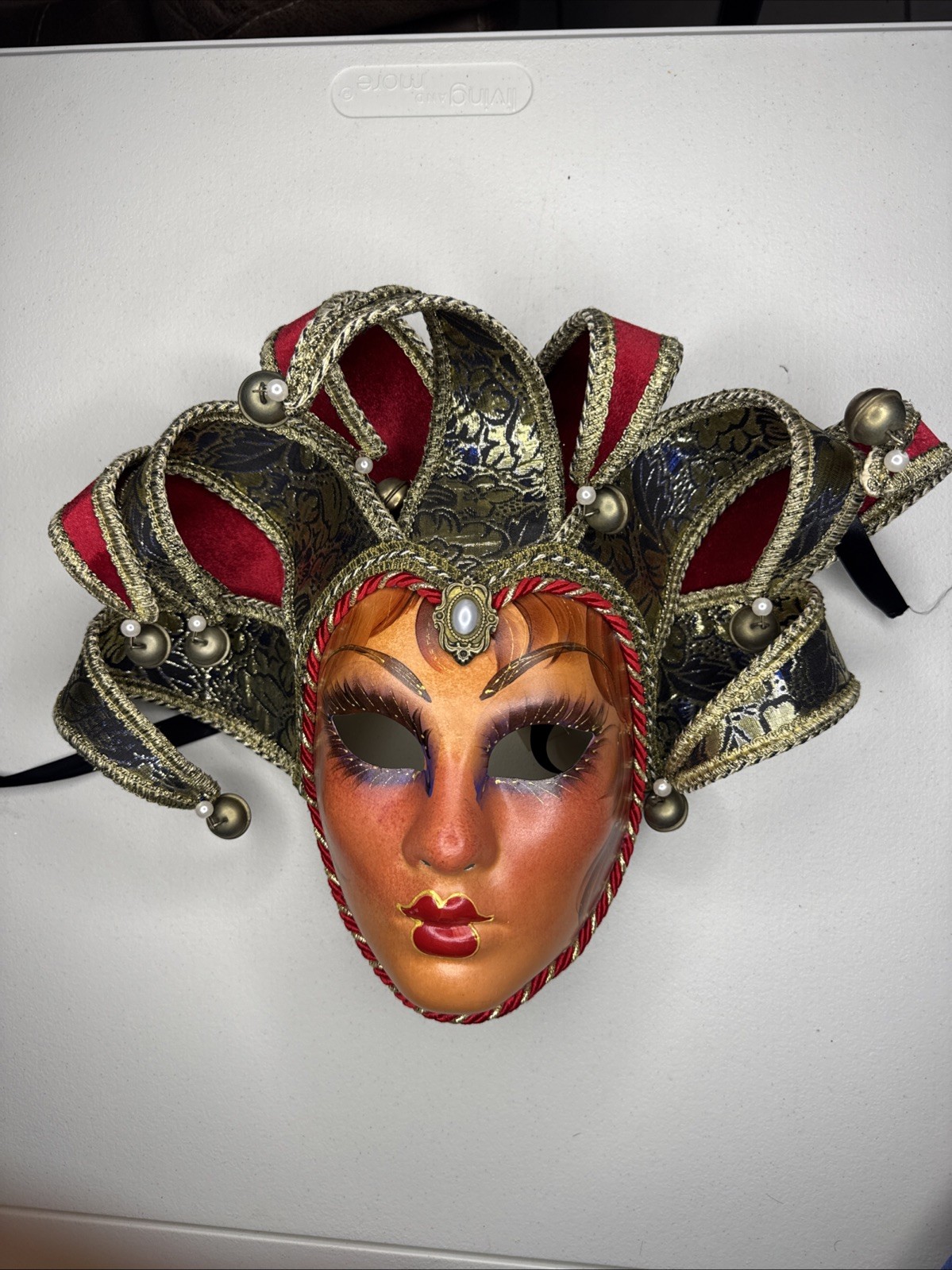 Venetian Carnevale Masquerade Mask Hand Made In Italy  W/ 9 Bells