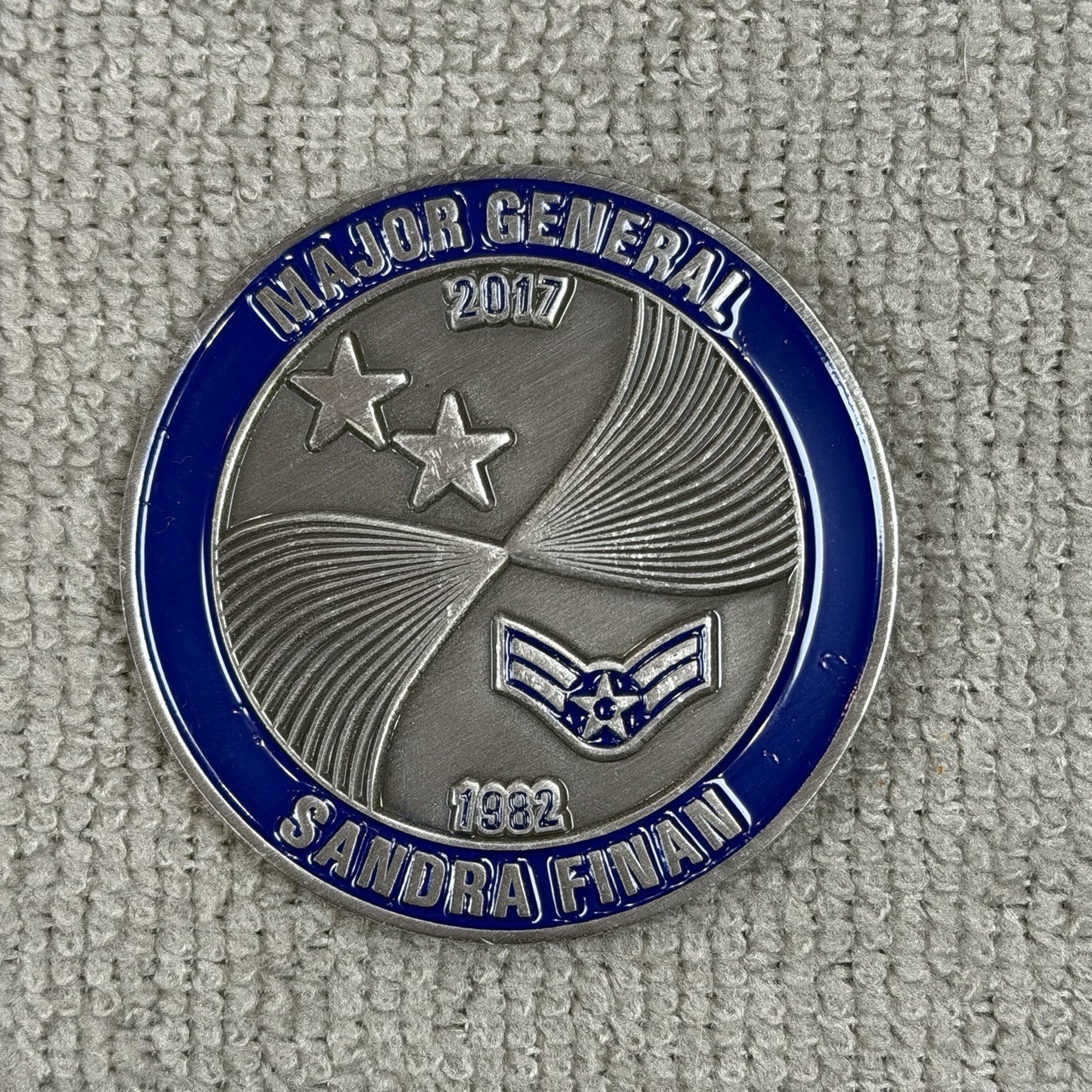 US Air Force Maj Gen Sandra Finan 2 Star General Retirement Challenge Coin