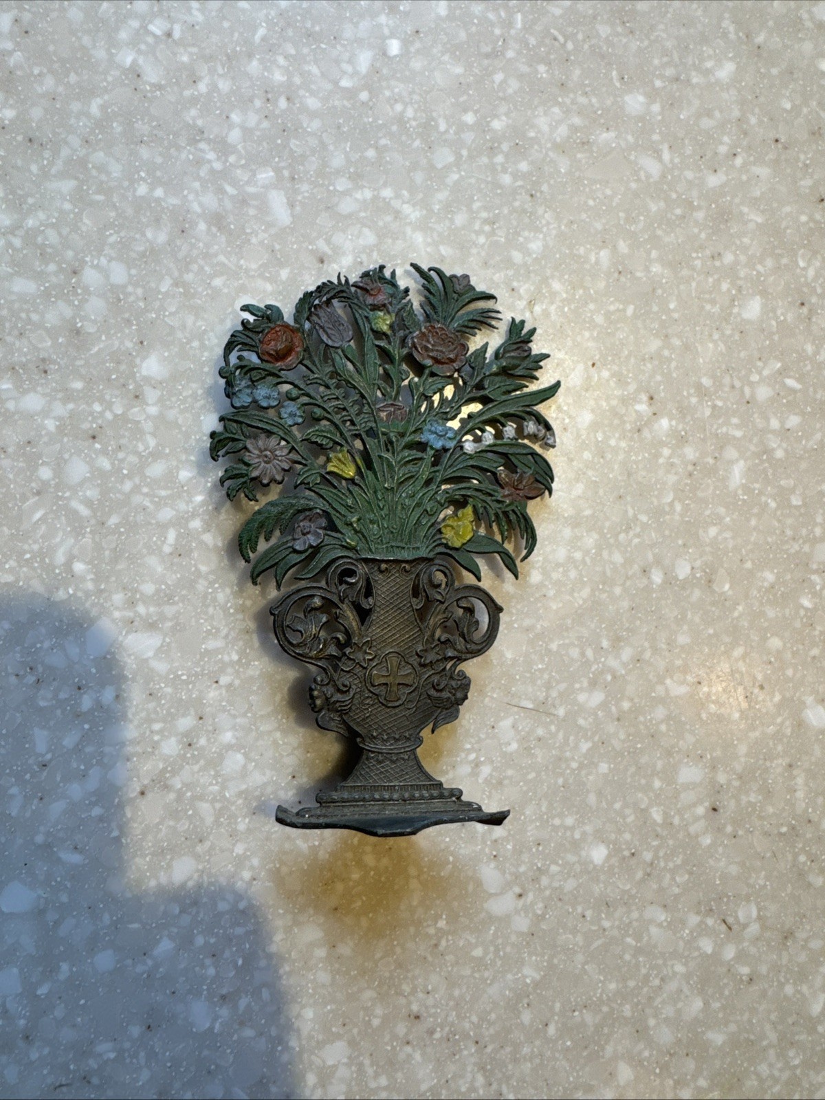 Antique Babette Schweizer German Pewter Figure Small Flower Vase for Dollhouse