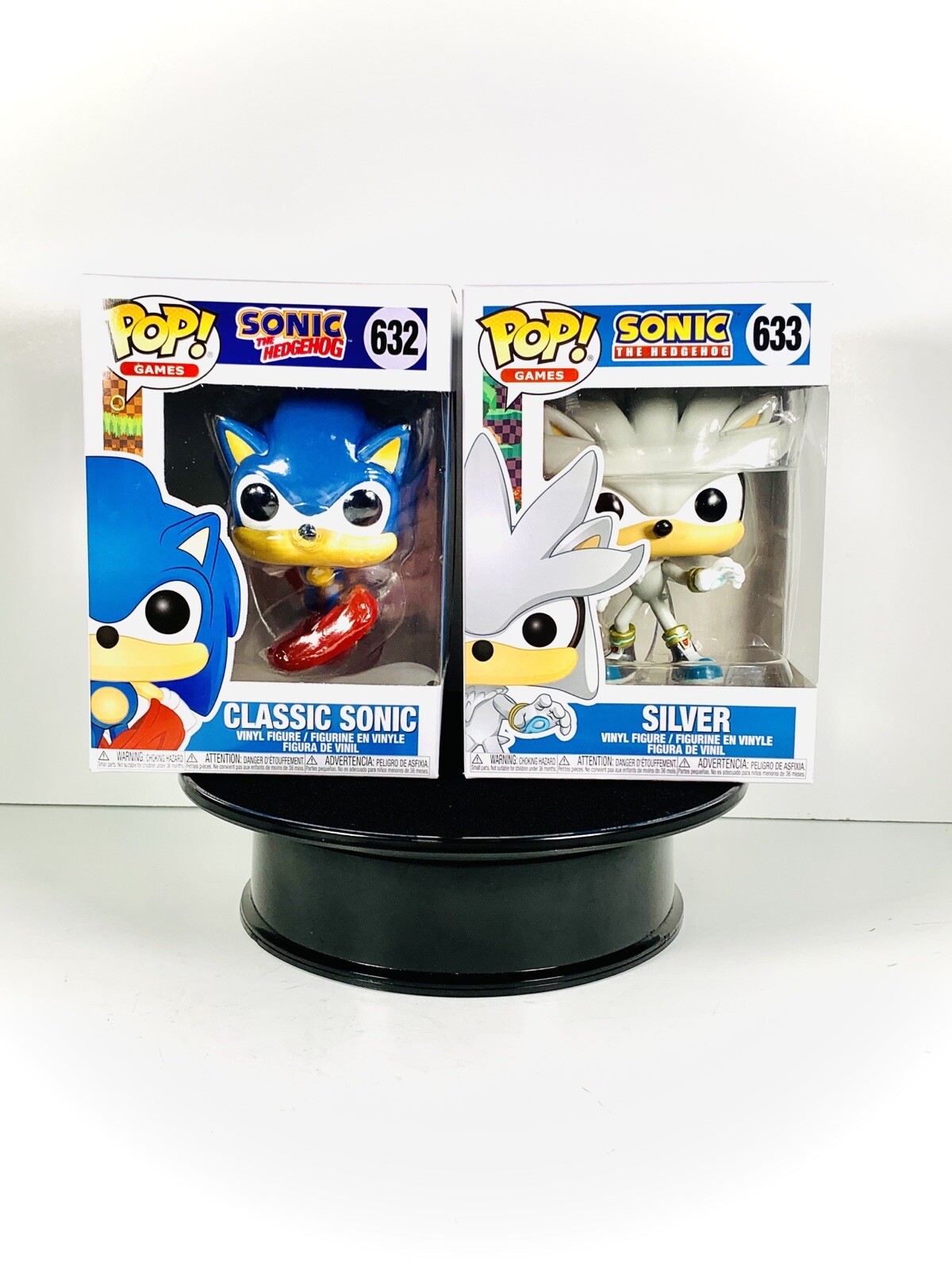 🔵THE-NEWEST: Sonic The Hedgehog, blue & silver, funko pop set