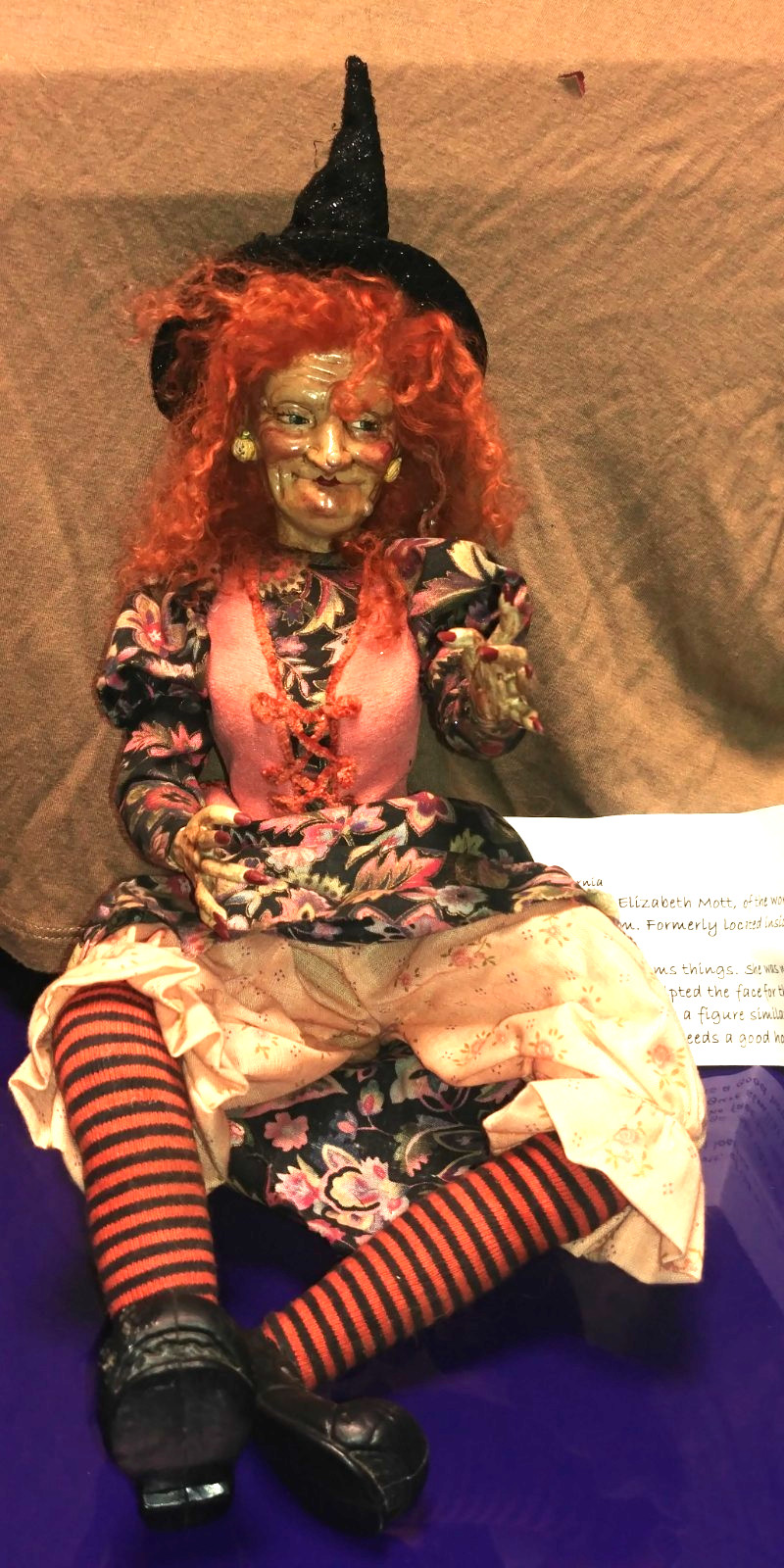 Vintage Detailed Halloween Witch From Motts Miniatures Estate OOAK Rare