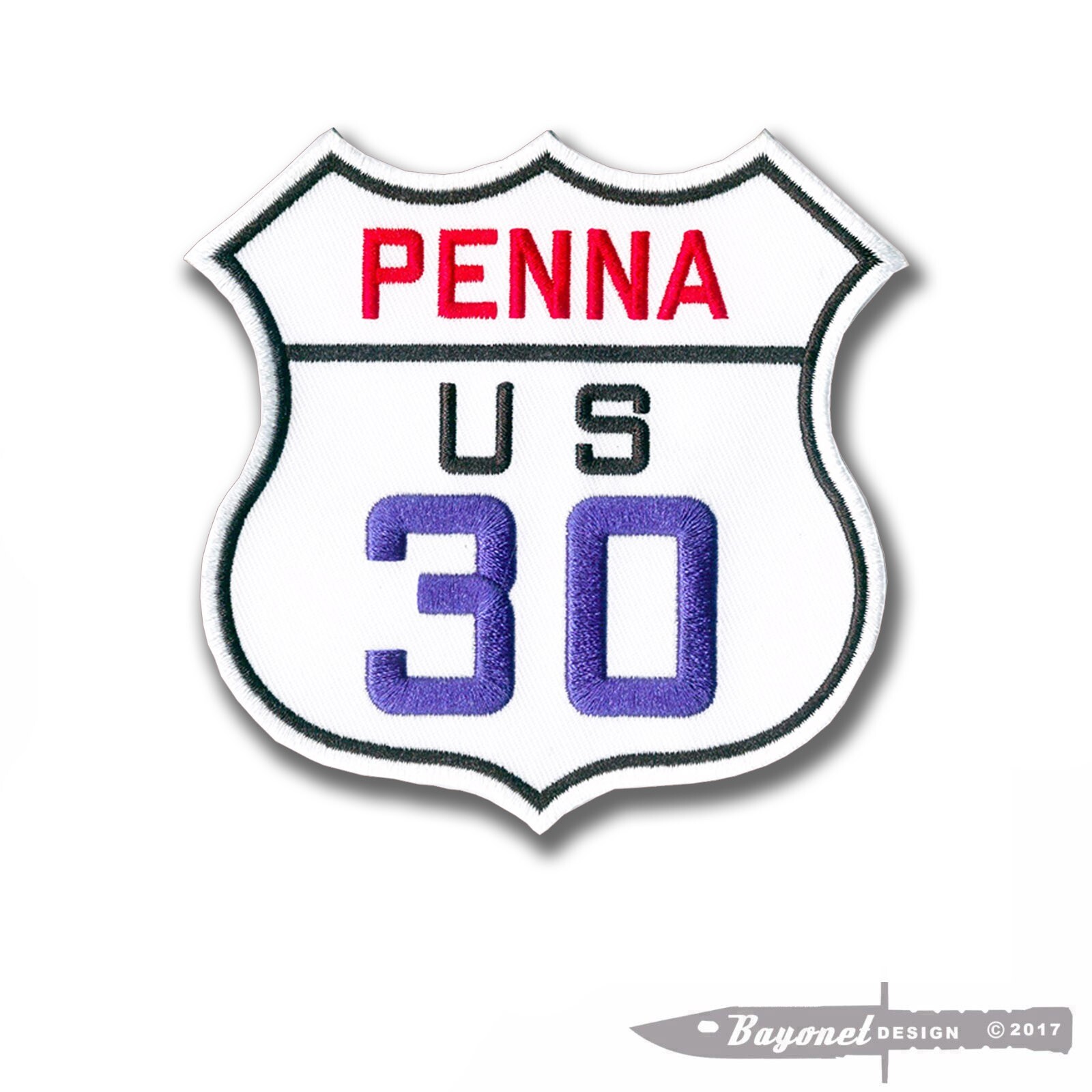 Pennsylvania Route 30 Embroidered Patch (Lincoln Highway) - 4 Pennsylvania Route 30 Embroidered Patch (Lincoln Highway) - 4
