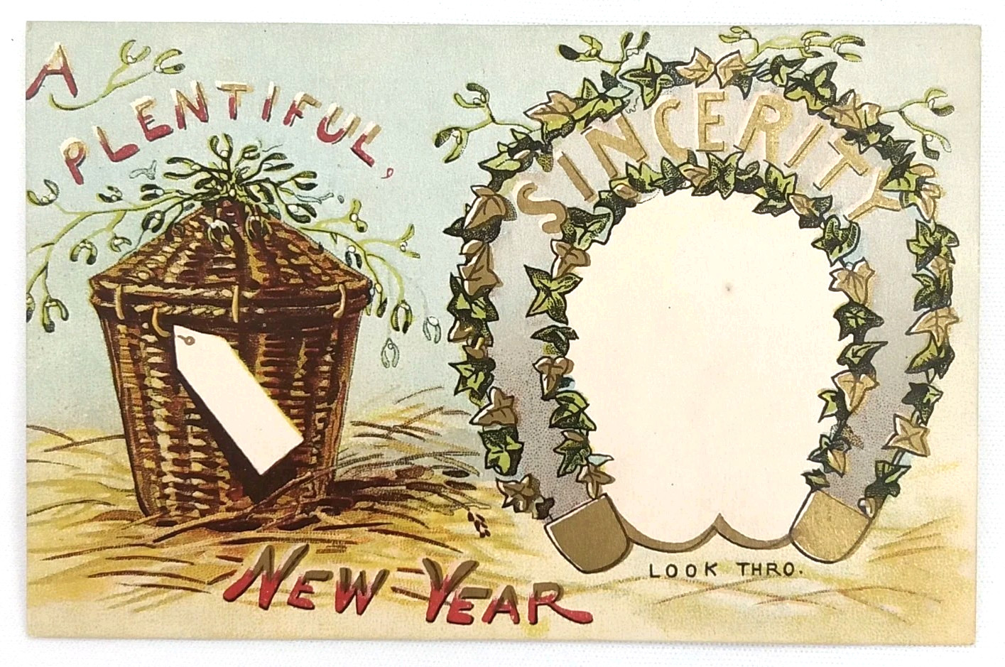 Antique 1911 Gottschalk Dreyfuss Davis Hold To Light New Year Postcard Unposted