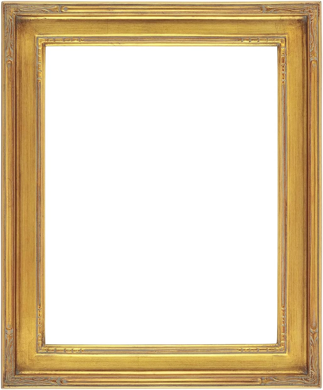 Museum Quality Gold Picture Frame 12x16 Solid Wood Hand-Leafed Closed Corner