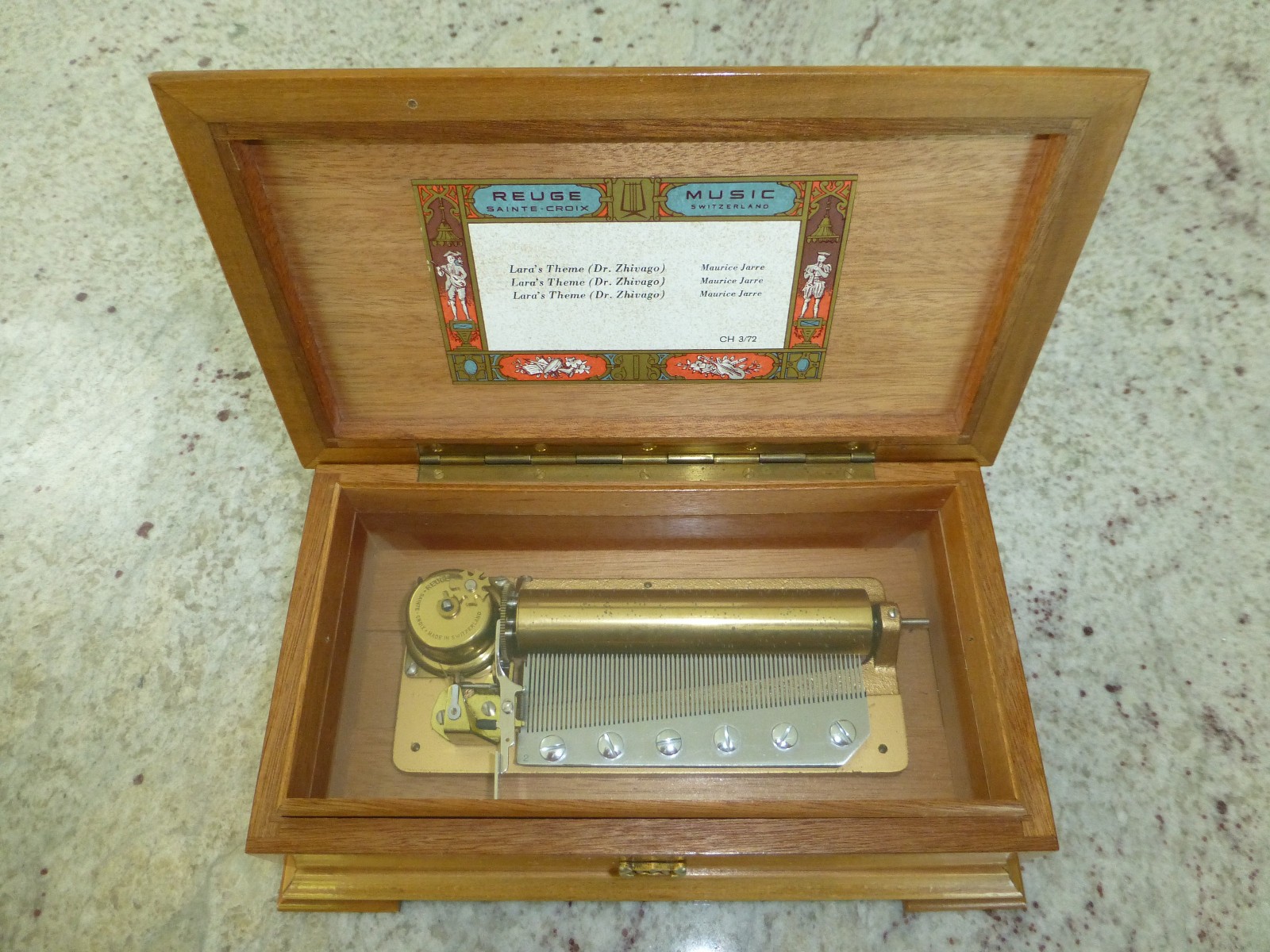 Reuge Sainte Croix Switzerland Music Box CH 3/72- LARA'S THEME DR. ZHIVAGO