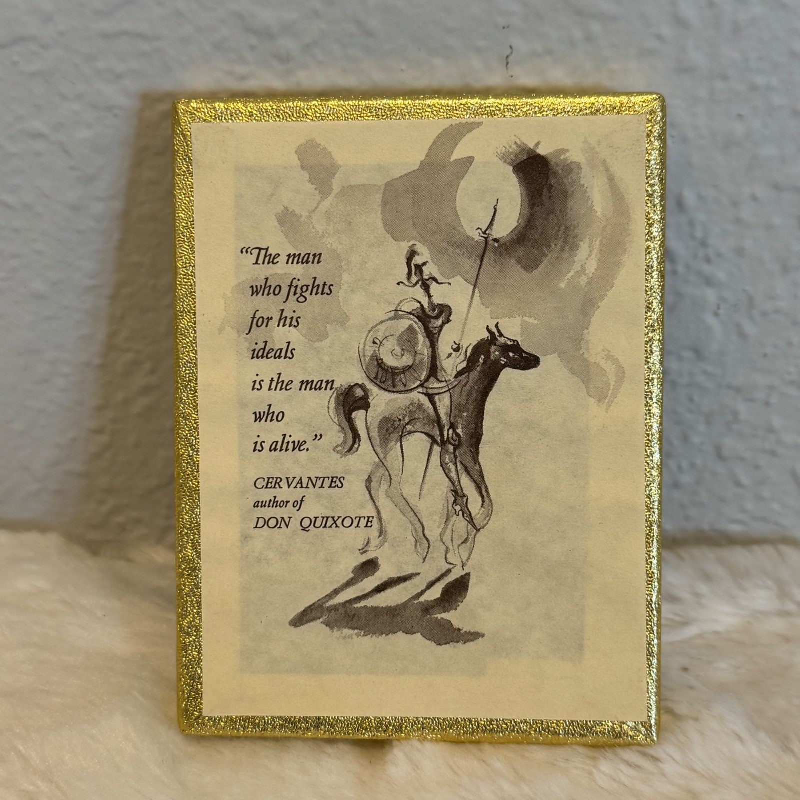 Vintage Antioch Bookplate Company Don Quixote Cervantes Quote Book Labels Boxed