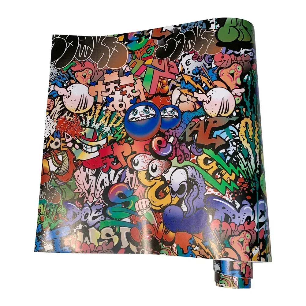 Graffiti Painting Car Film Covers Adhesive Vinyl Wrap Motorcycles Auto Exterior