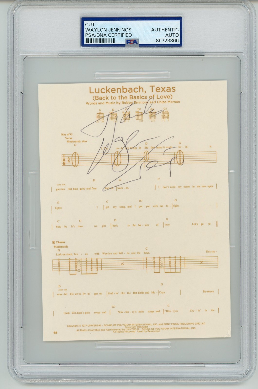 Waylon Jennings ~ Signed Autographed \