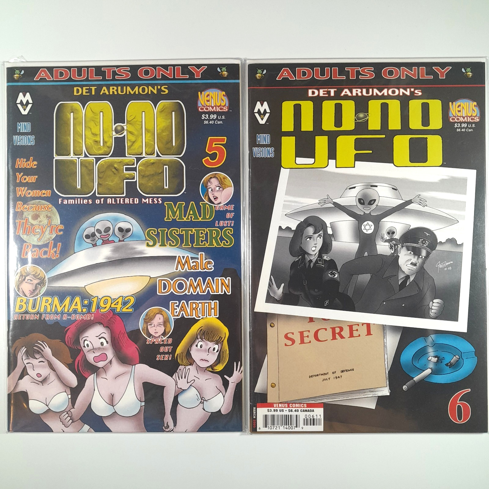 Venus No-No UFO #5 #6 Set Det Arumon Adults Only Indy Comic Lot FN/VF Modern