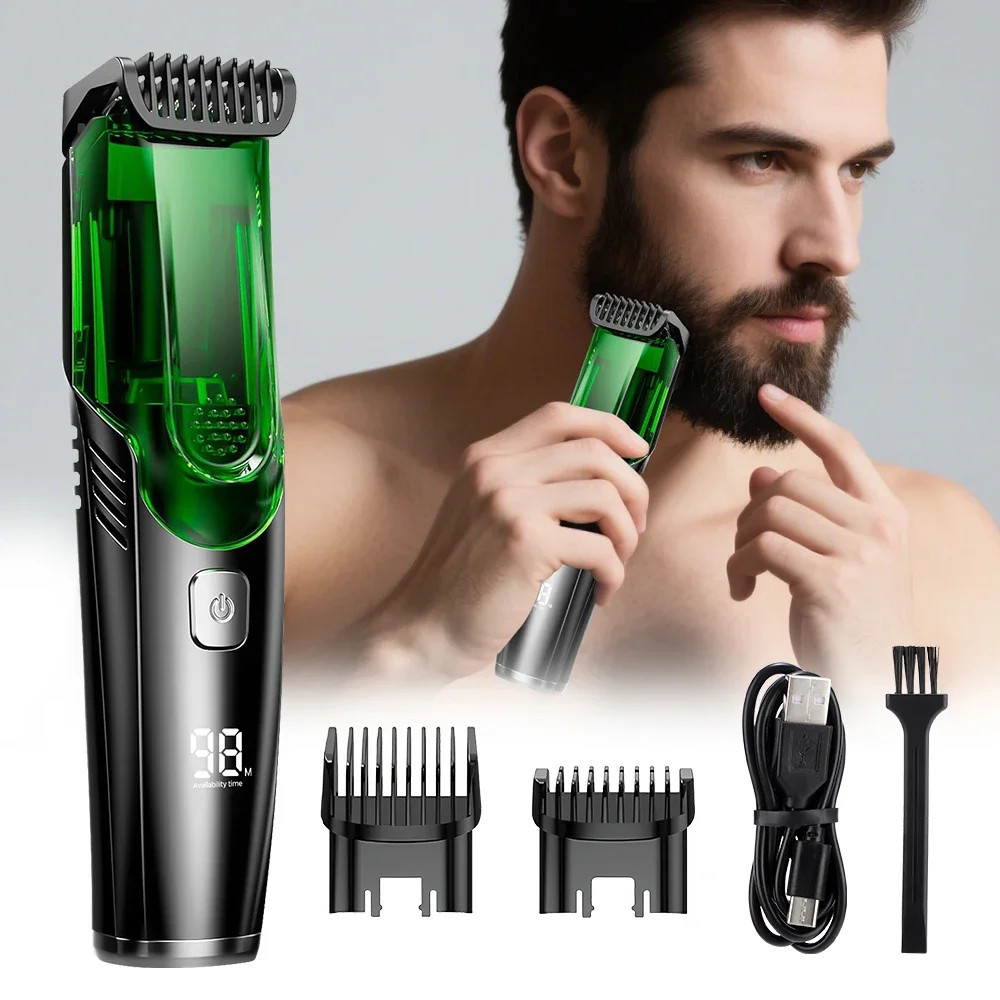 Vacuum Hair Clipper Men LCD Rechargeable Beard Trimmer Self Cutting Kit... Vacuum Hair Clipper Men LCD Rechargeable Beard Trimmer Self Cutting Kit...
