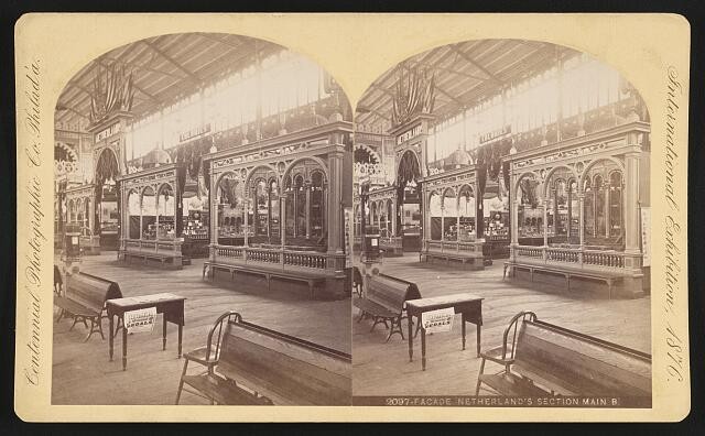 1876 Netherlands Section Main B Facade Exhibition Interior Stereoview