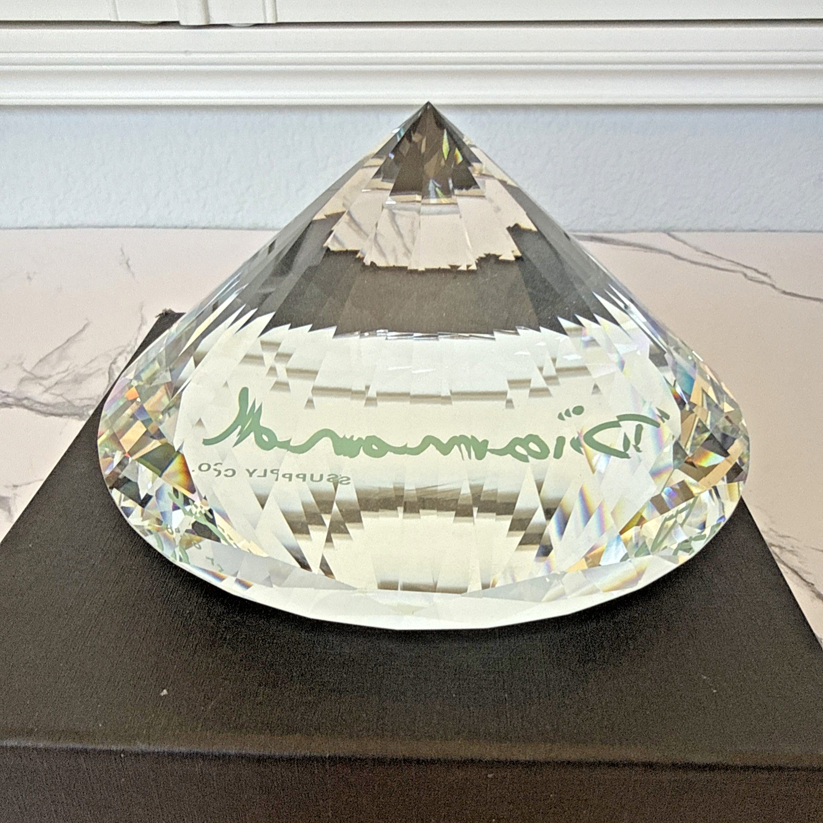 Diamond Supply co. 5.5 x 4.5” Diamond Paperweight Clear Glass 4lbs