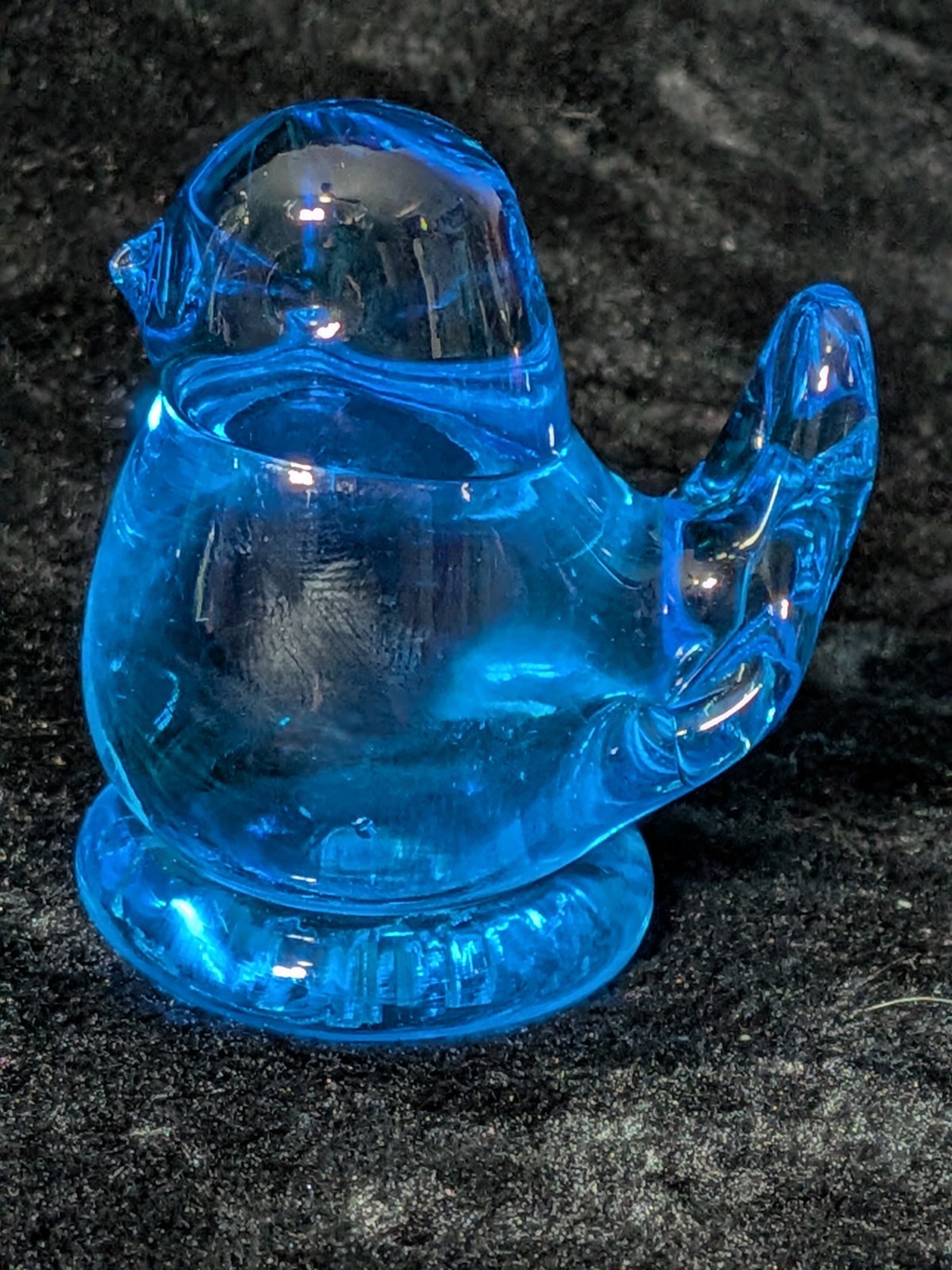 Vintage Blue Bird of Happiness Art Glass Handmade Paperweight Leo Ward 1990