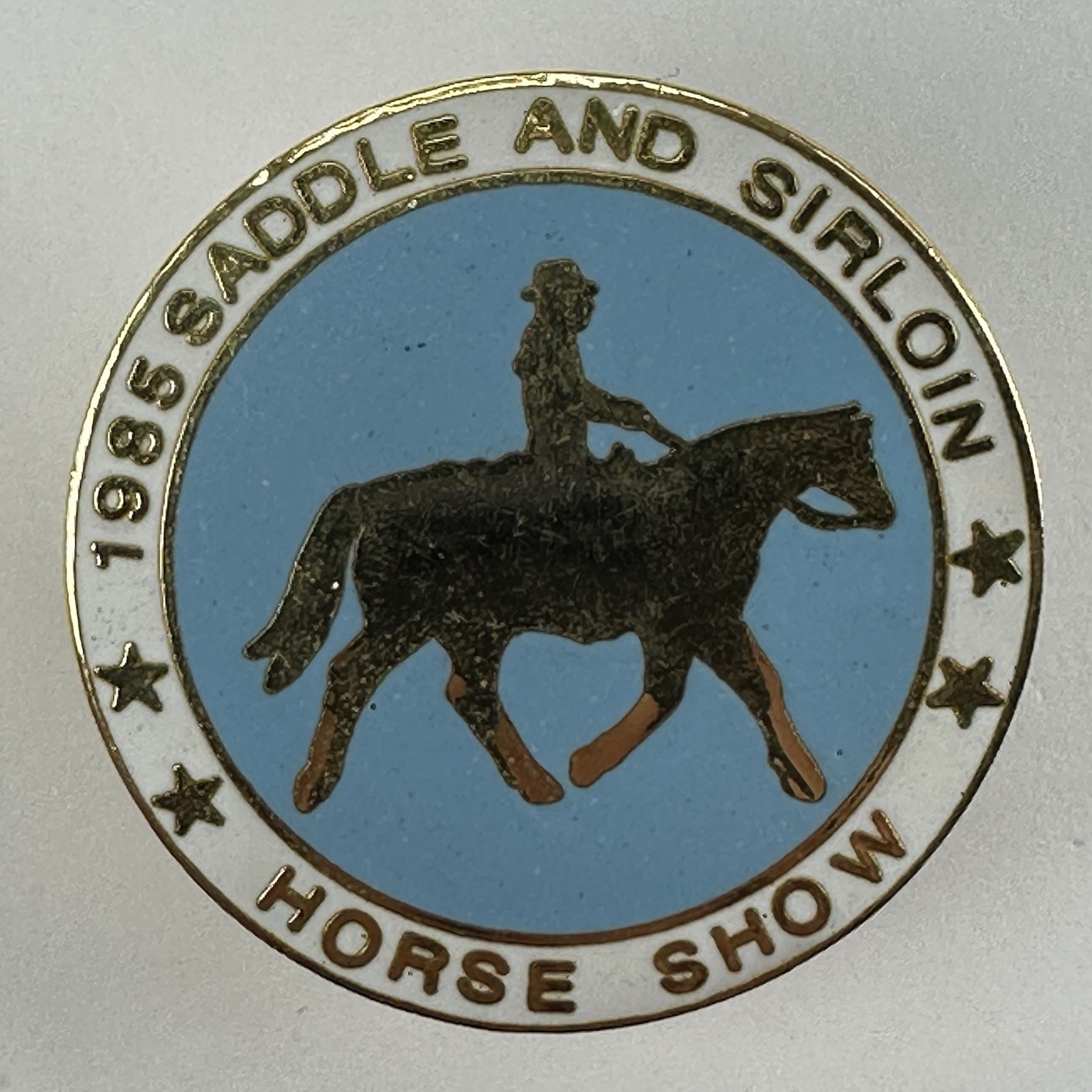 Vintage 1985 Saddle & Sirloin Horse Show Leawood, Kansas Lapel Pin Hat Pin