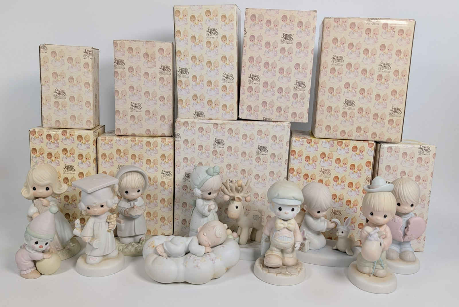 Precious Moments Vintage Figurines Lot of 10 Enesco 80s 90s ~ With Boxes
