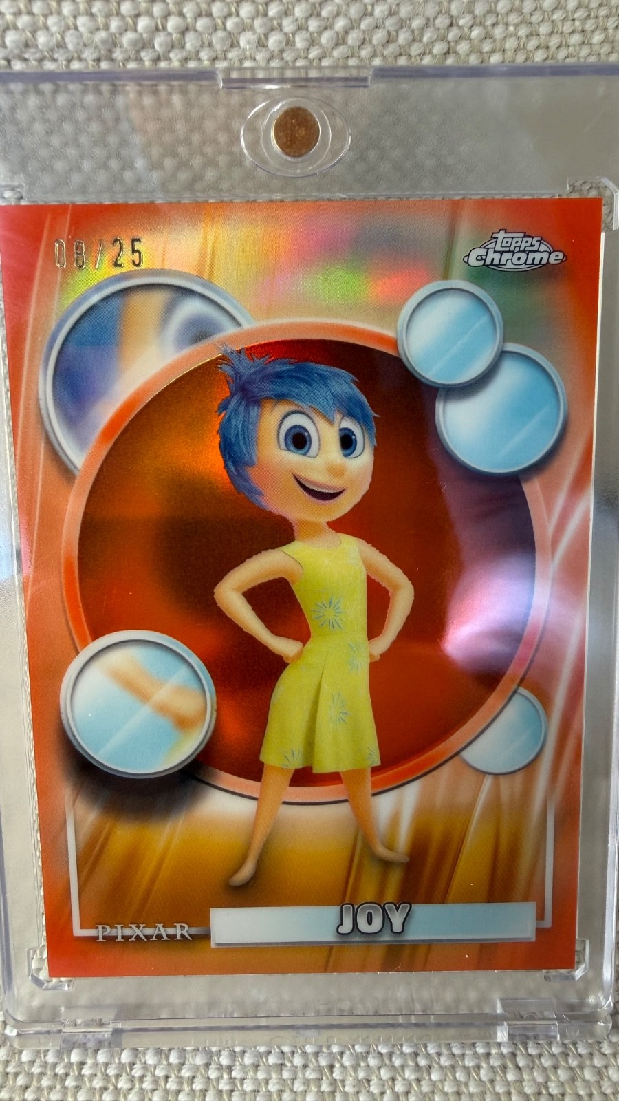 2026 Topps Chrome Disney Joy Orange Refractor /25 8/25 Card #171