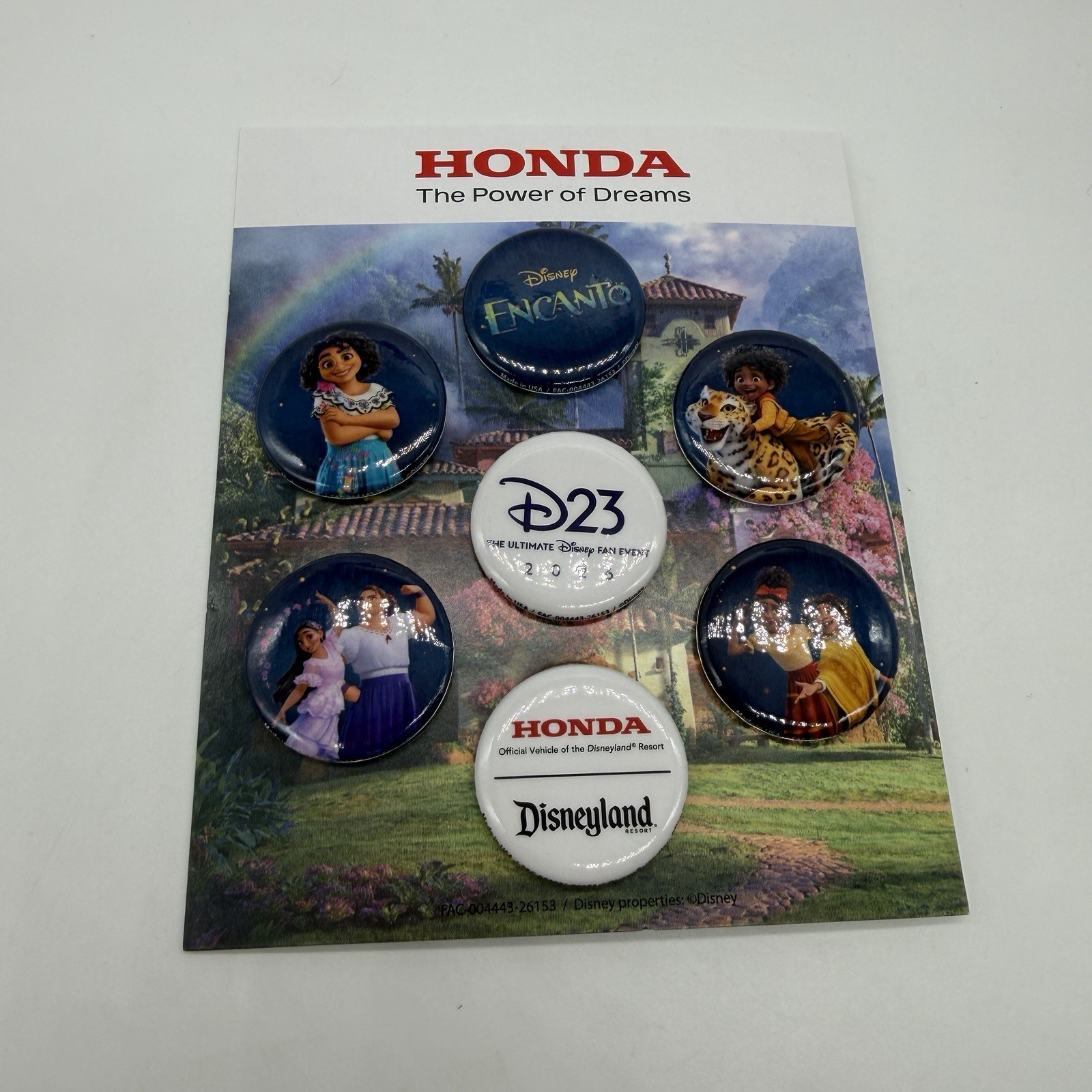 Honda D23 Encanto Disney D23 2026 Exclusive Button Set