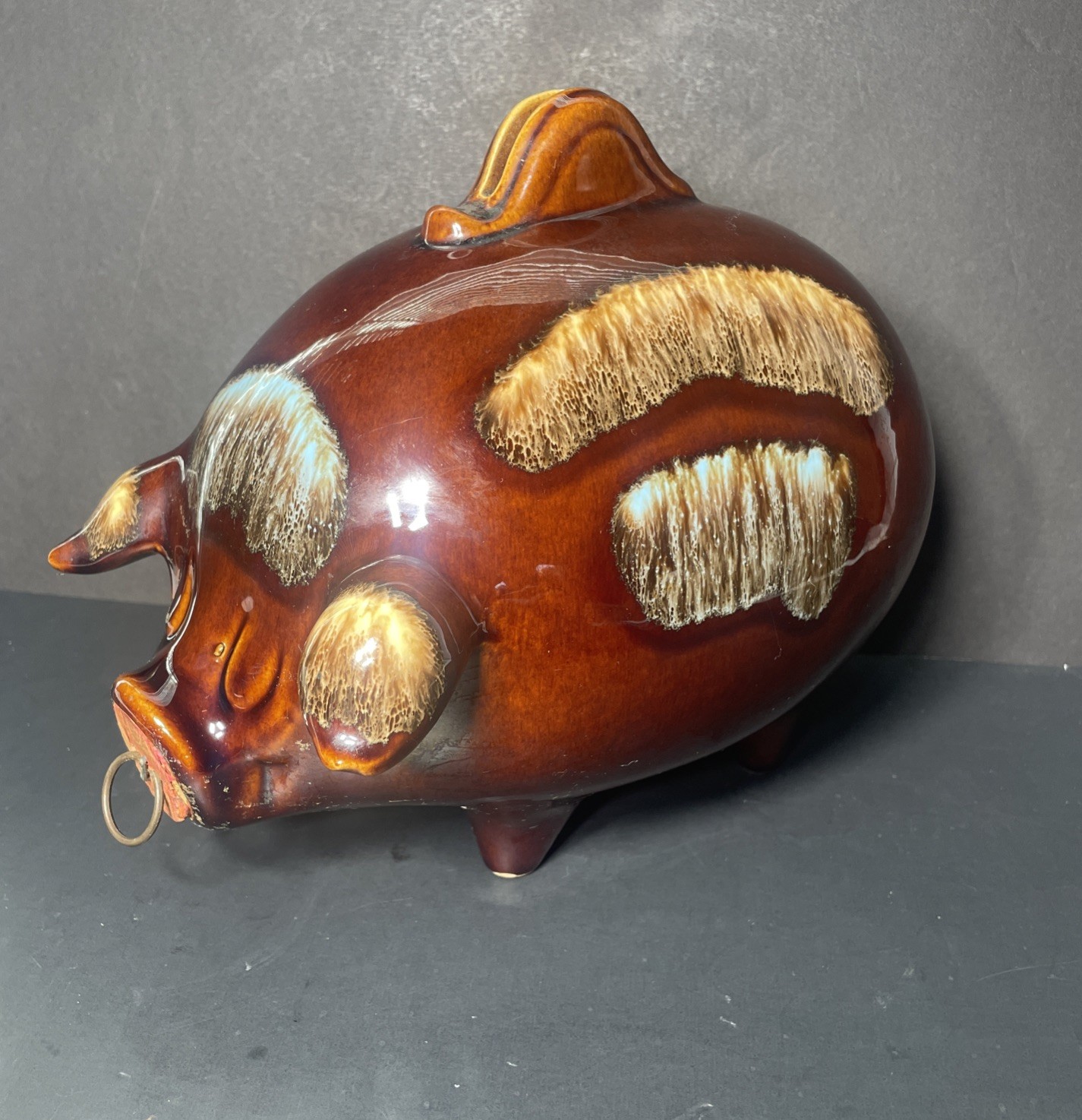 Vintage Hull Pottery #197 Pig Piggy Bank Smiling 