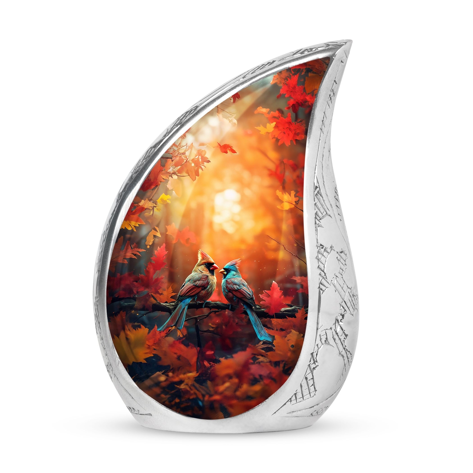 Cardinal Birds Urn - Teardrop Urn - Decorative Urns