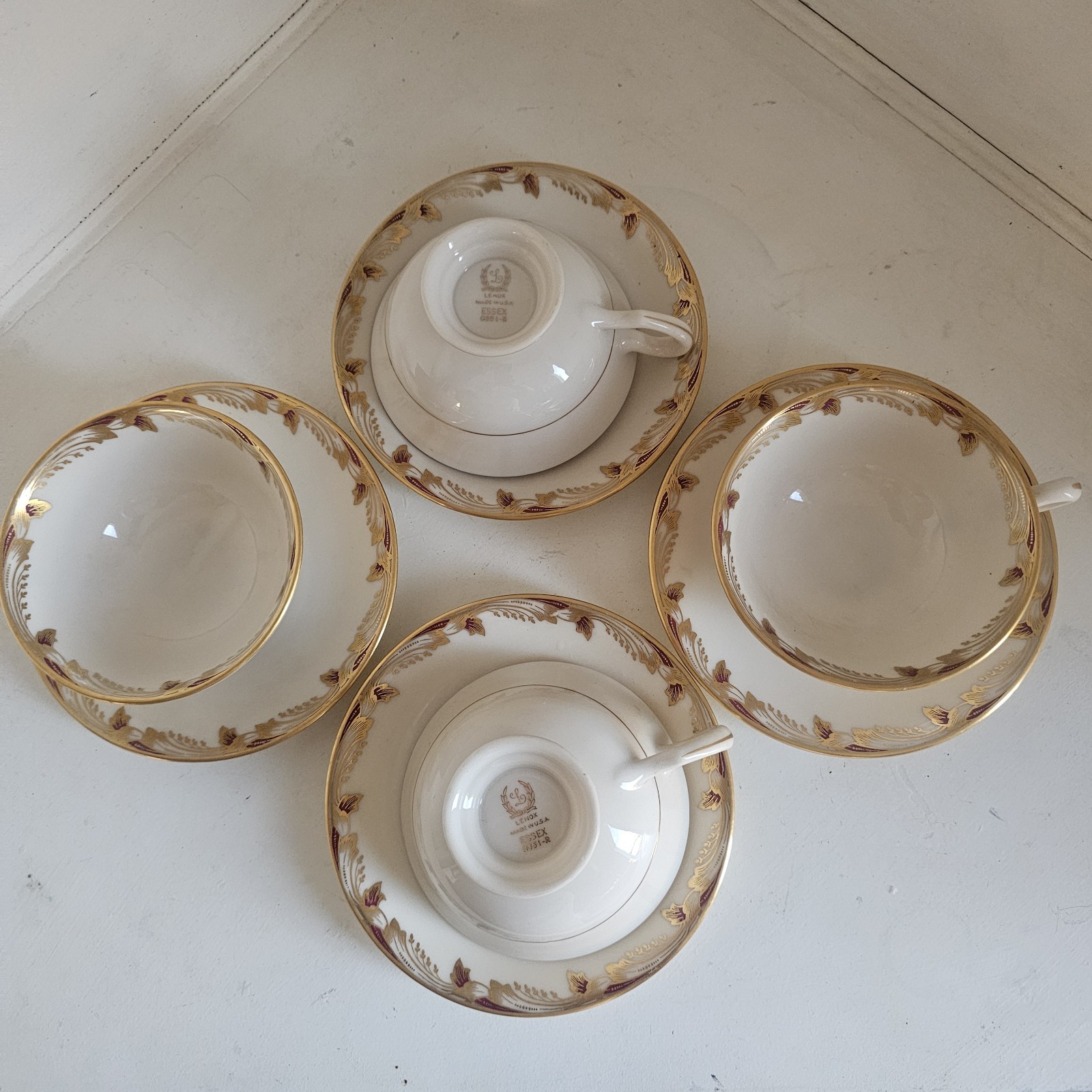 Essex Lenox Victorian Gold Trim Tea Cup 0-351-R Fine Bone China Made In England