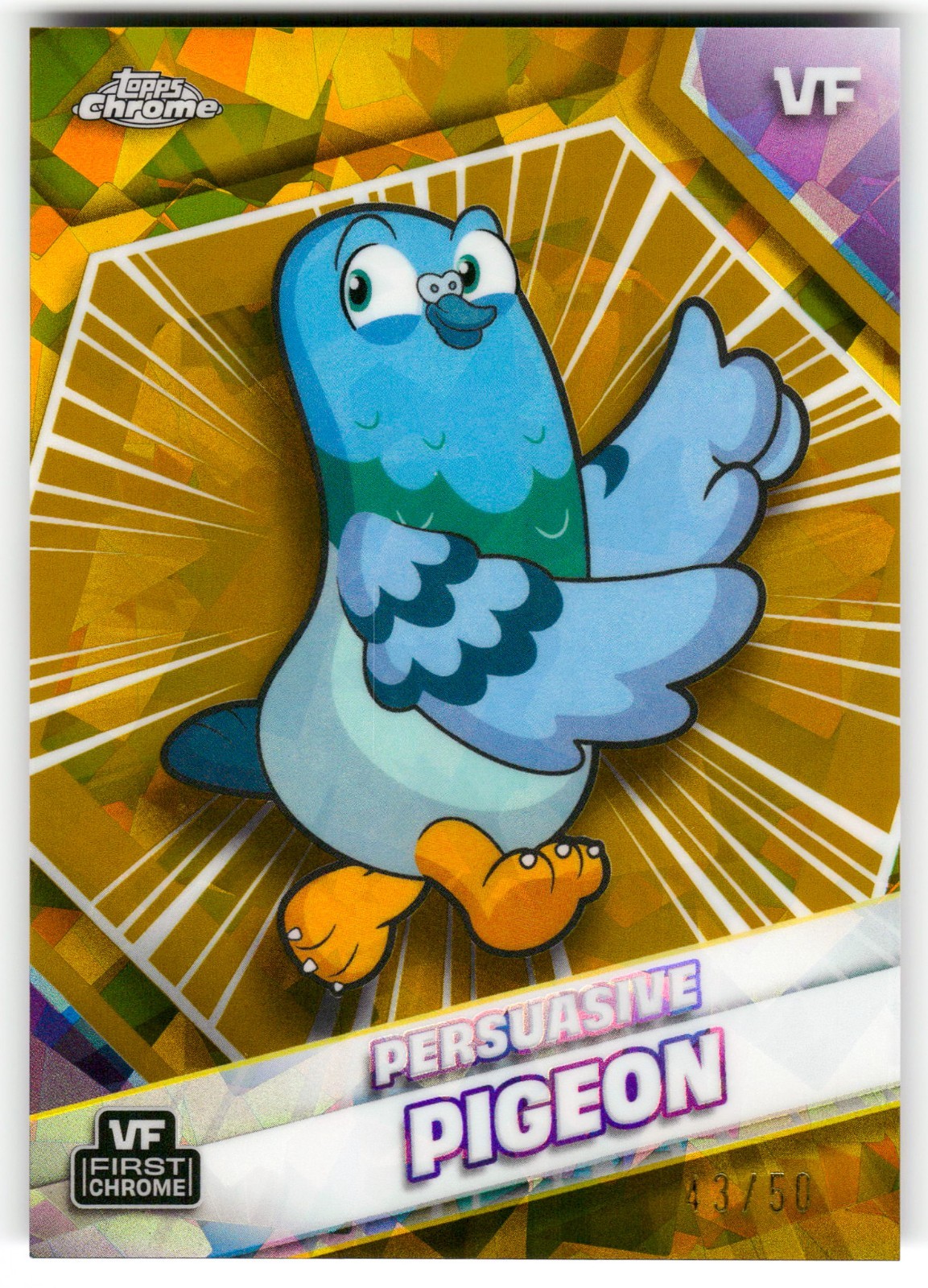Persuasive Pigeon Gold Sapphire #43/50 2026 Topps Chrome Sapphire VeeFriends
