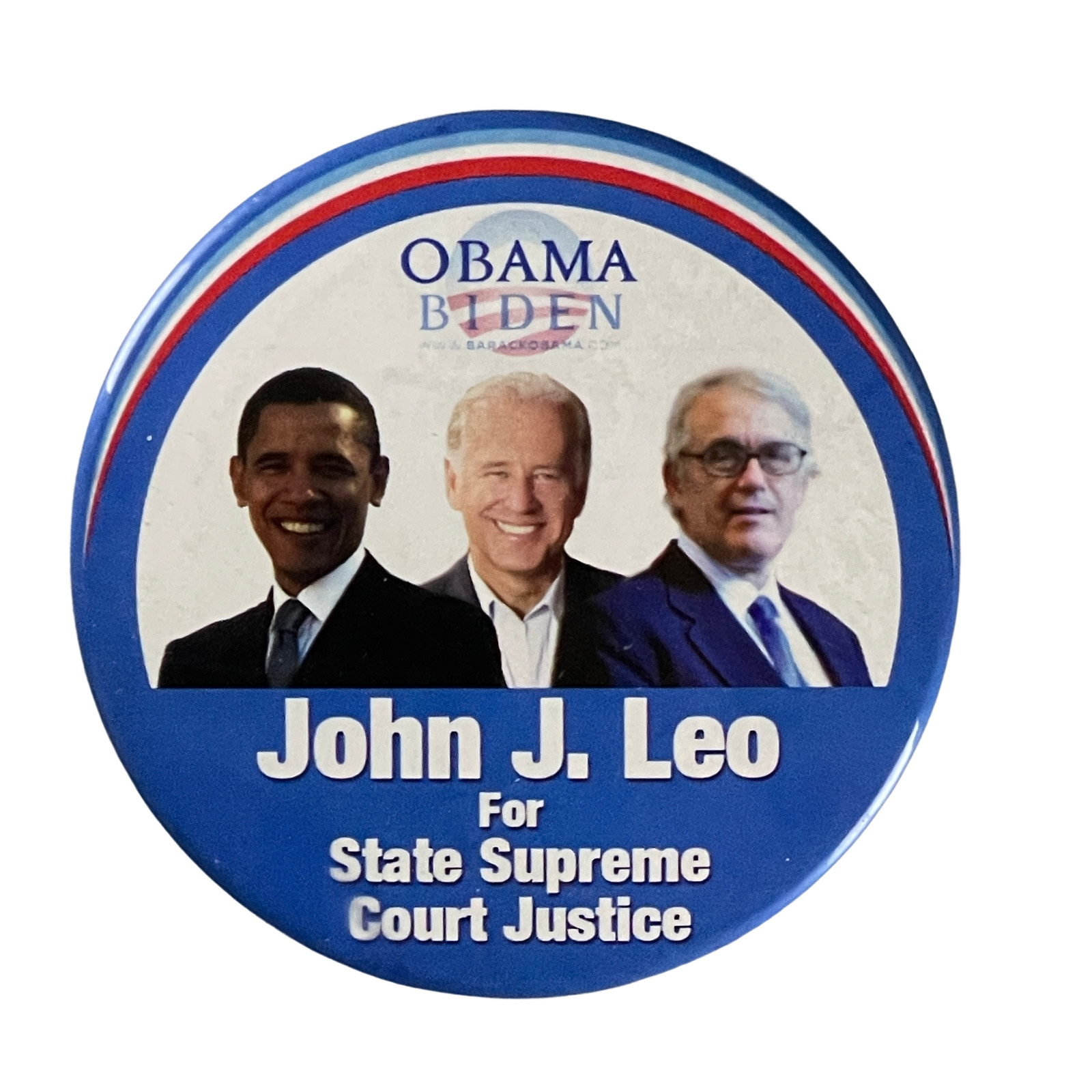Obama Biden Button John J Leo NY Supreme Ct Politics Candidate Button Badge Pin