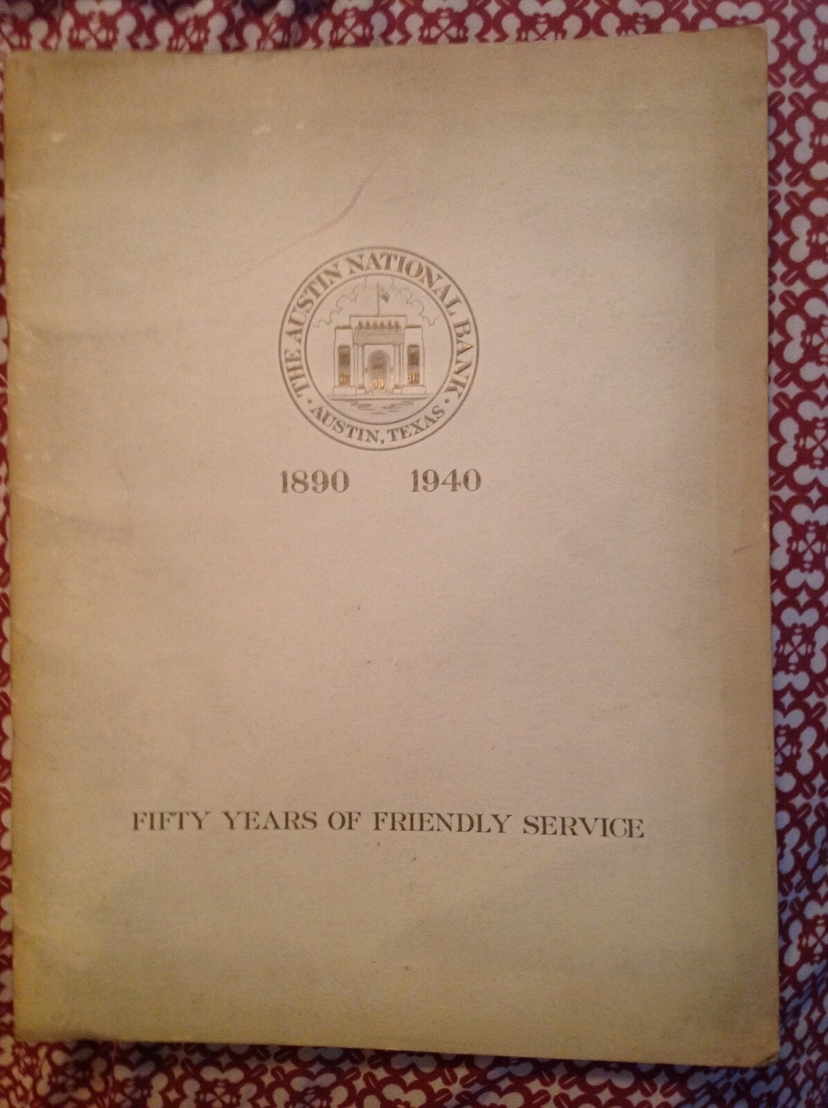 Unique 1940 austin national bank 50 years of service magazine antique